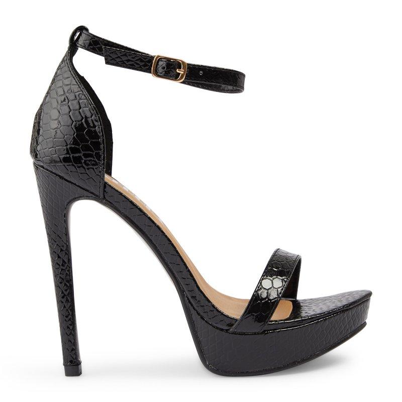 Black Snake Patent Platform Stiletto Sandal 3173530 Afroka