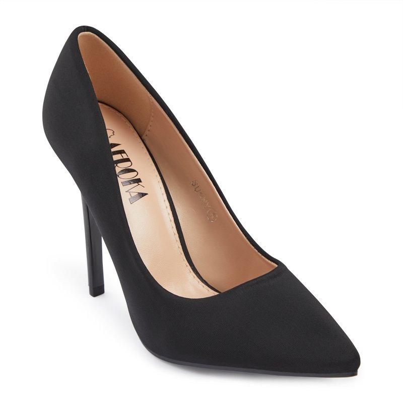 Black Lycra High Heel Court Shoe 3175022 Afroka