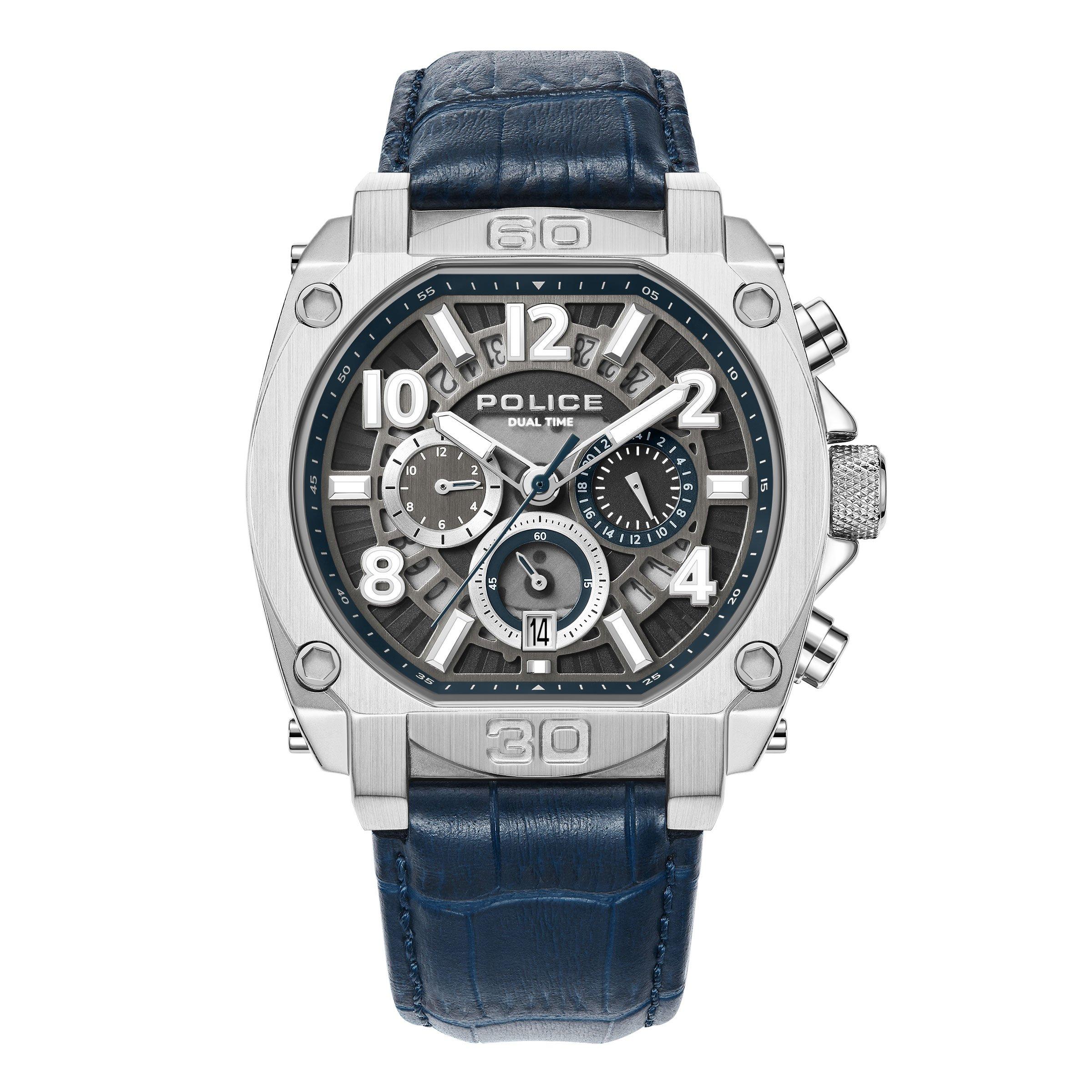 Navy Leather Norwood Watch 3176379 Police