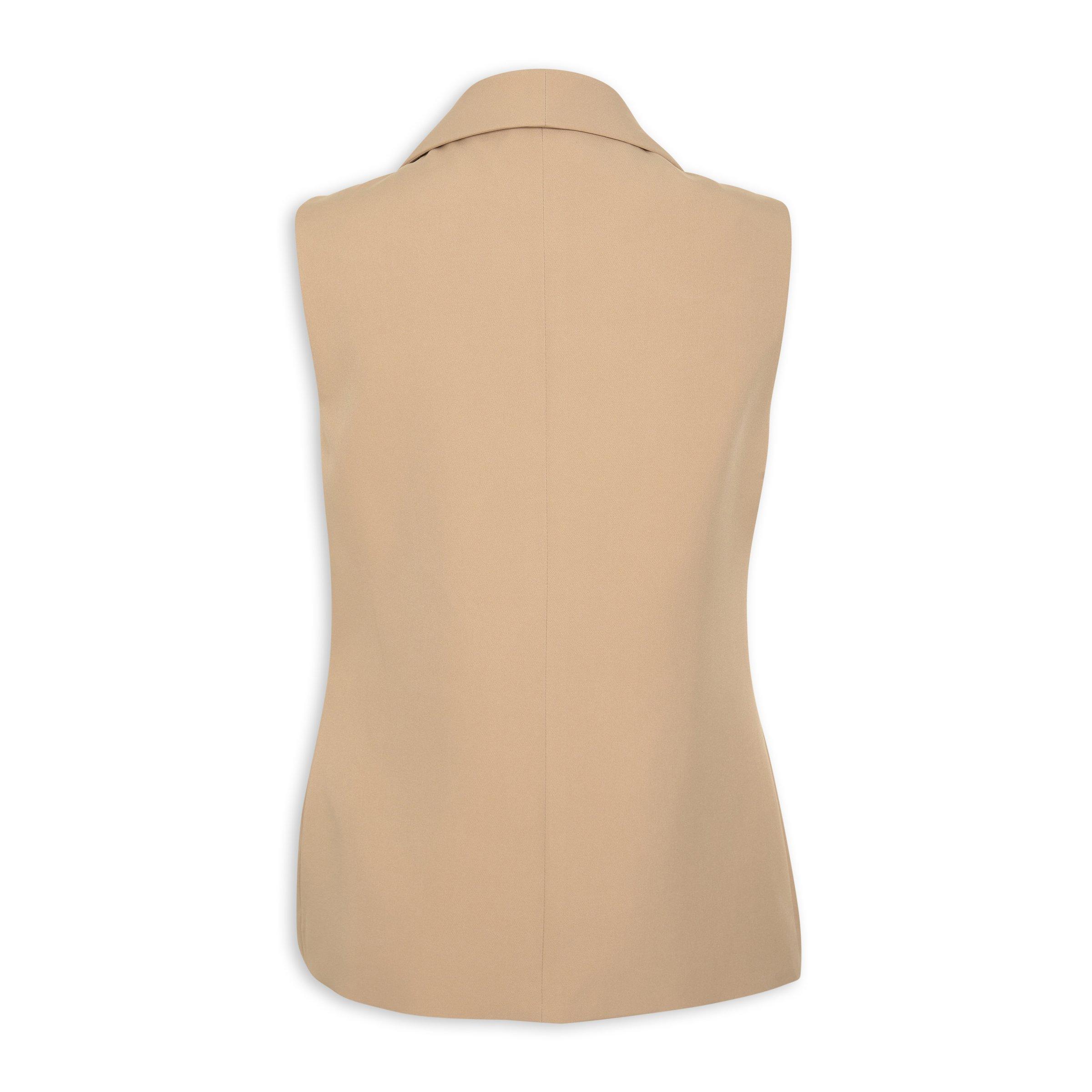 【10/11まで】ESMOK sideribbon fur vest beige Beige Sleeveless Blazer (3176702) | Inwear
