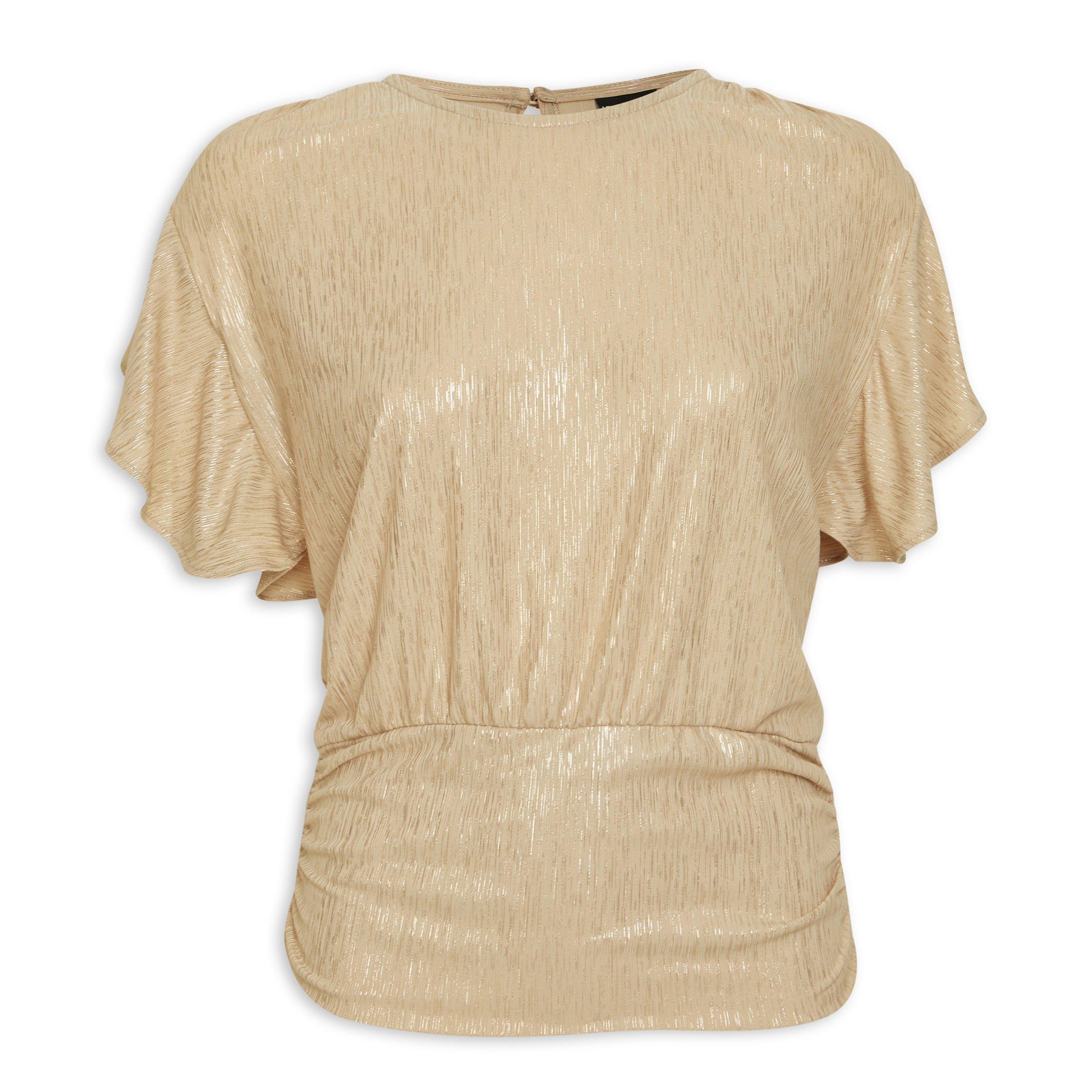 Beige Shimmer Dolman Top (3177675) | Identity