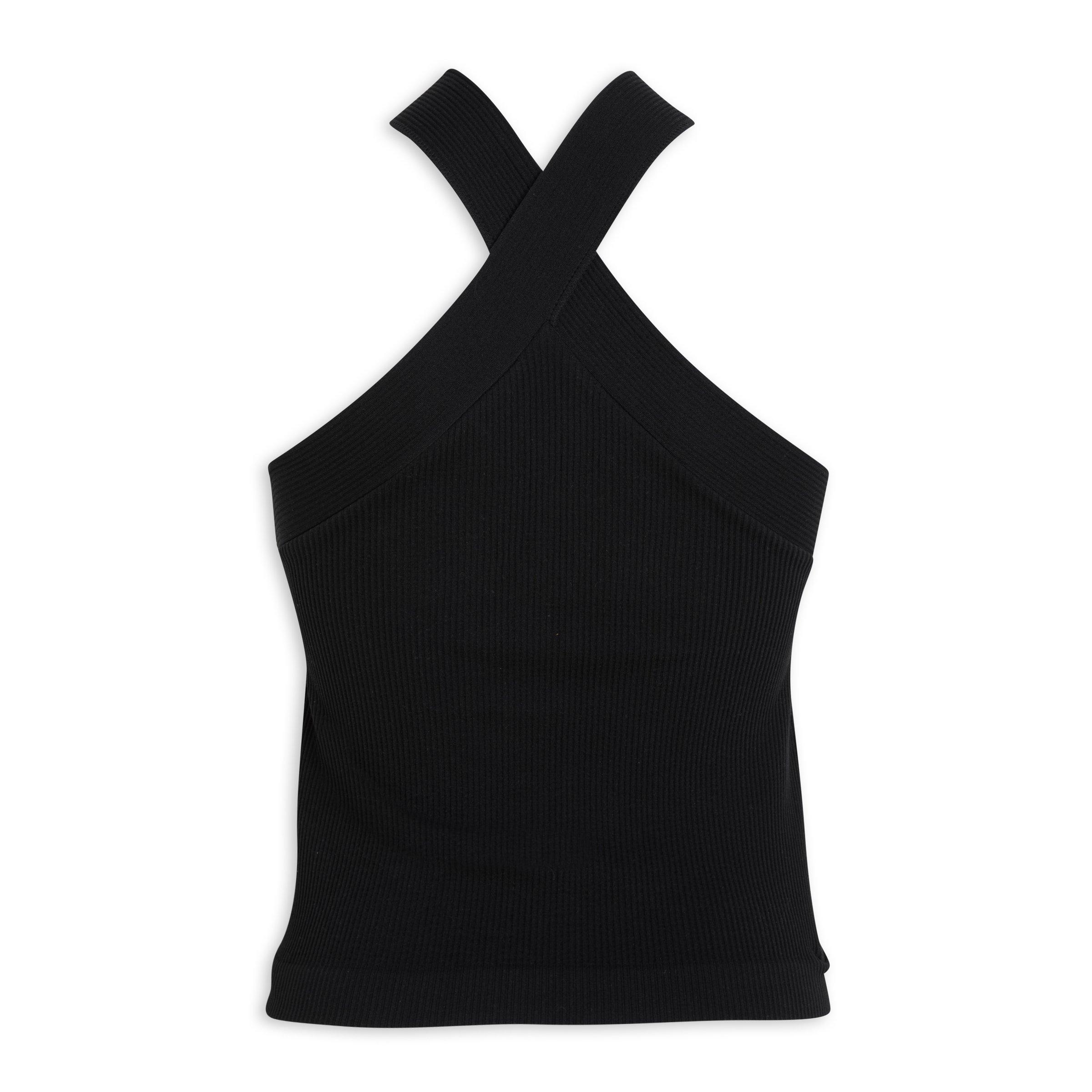 Black halter top shirt online