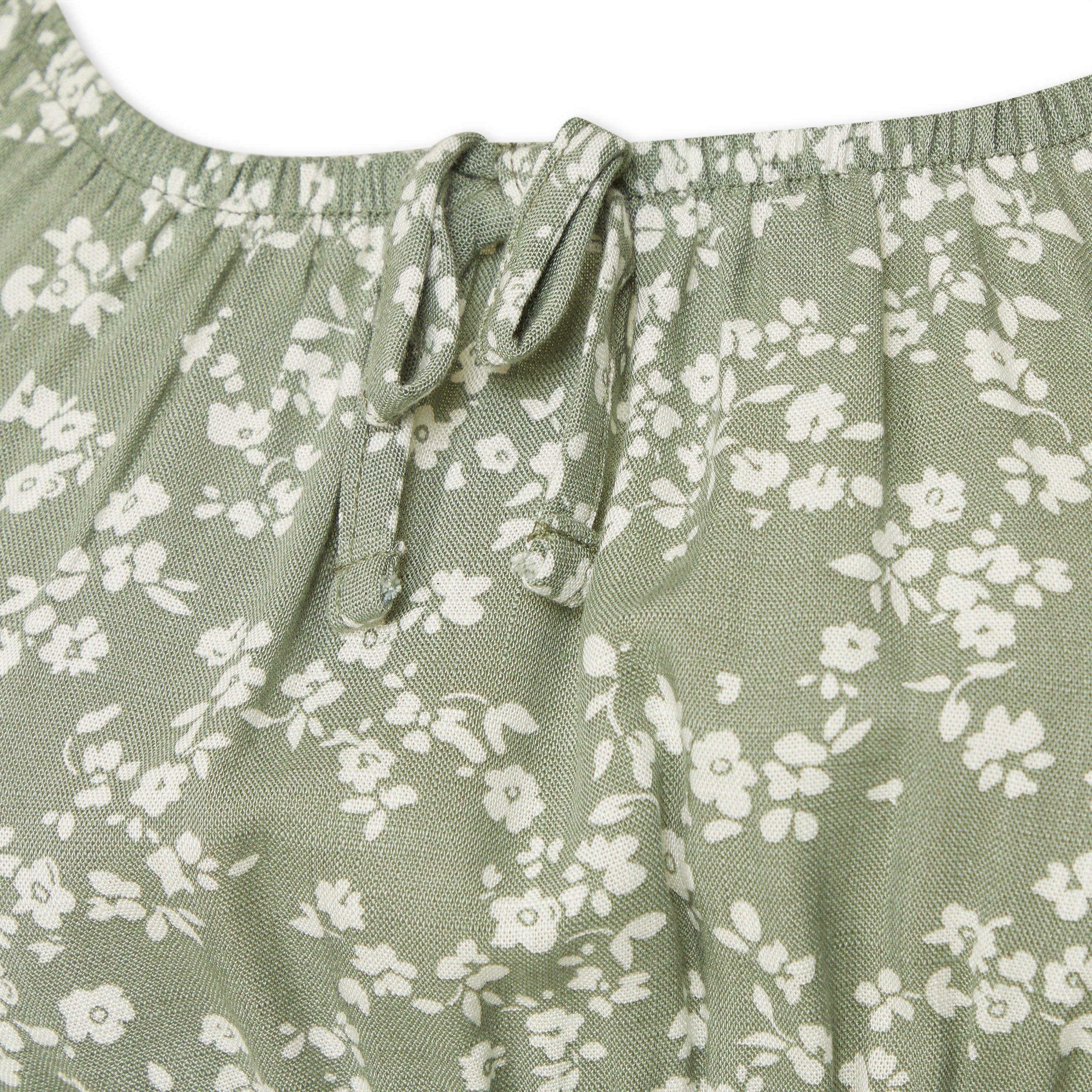 Sage Green Floral Print Dress (3179829) | Identity