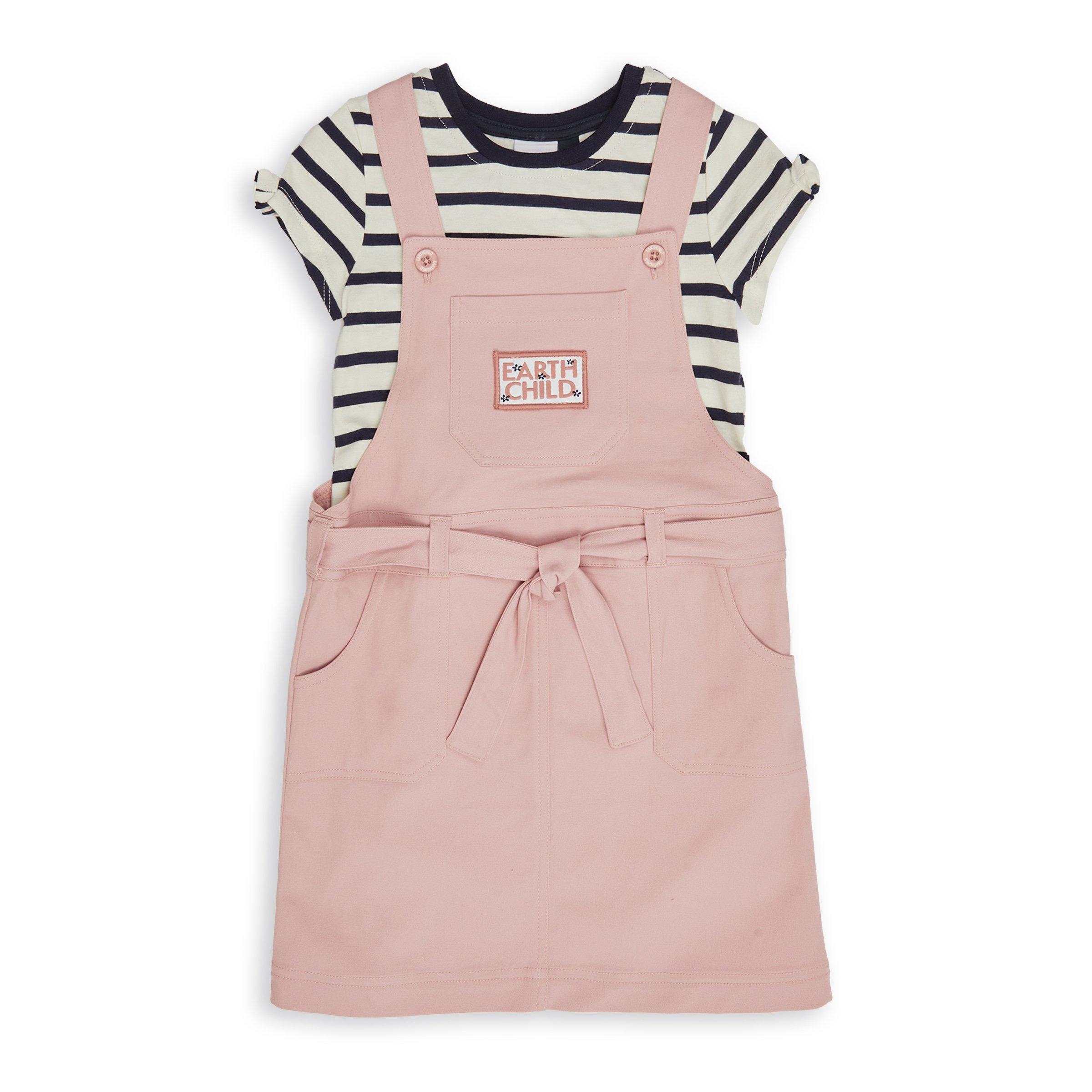 Pink dungaree dress best sale