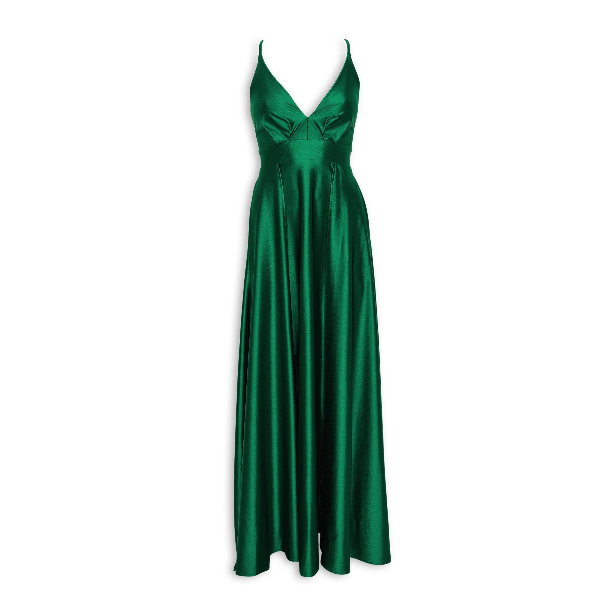 Emerald green slit dress shop