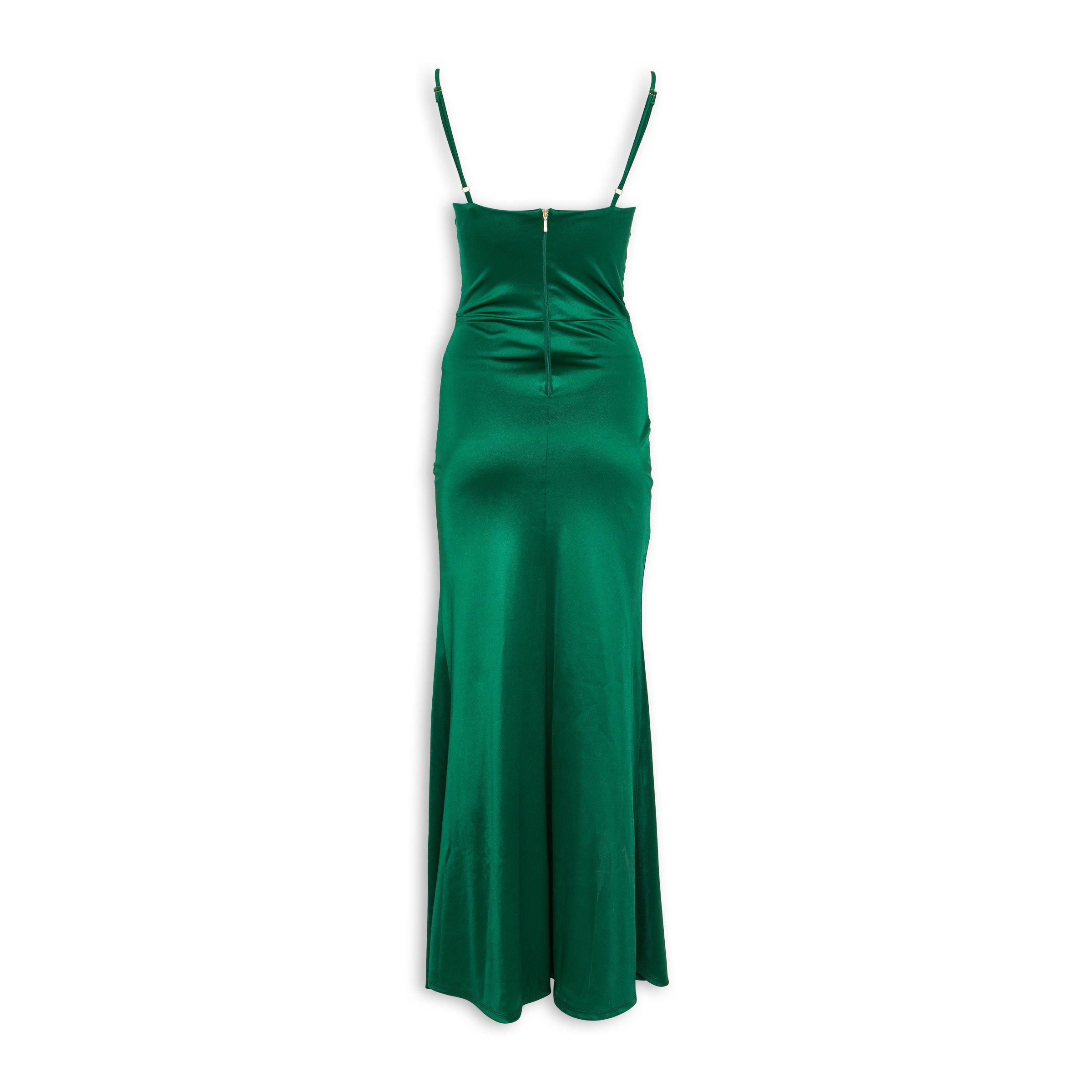 Emerald Green Satin Maxi Dress 3181621 RSVP