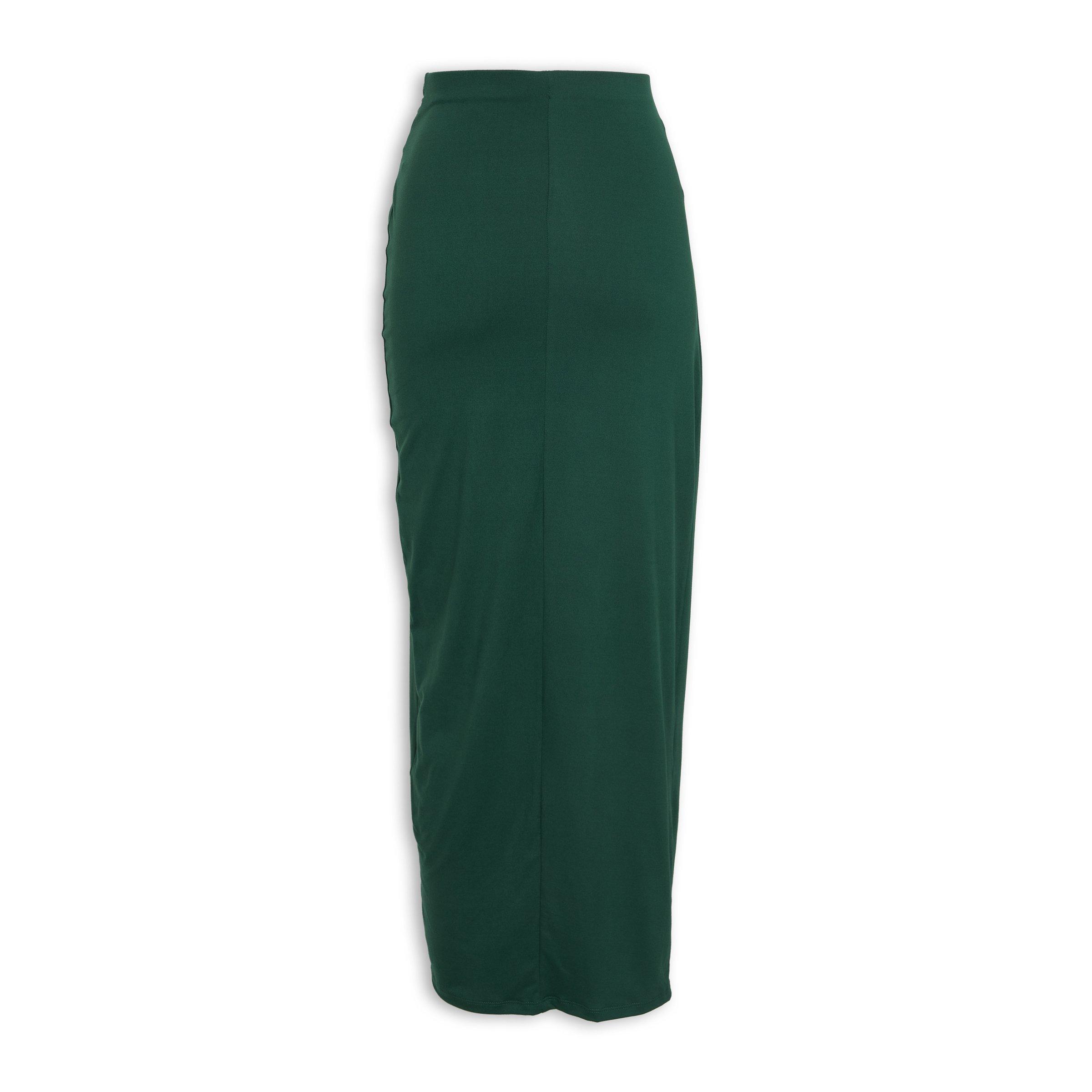 Long green wrap skirt best sale