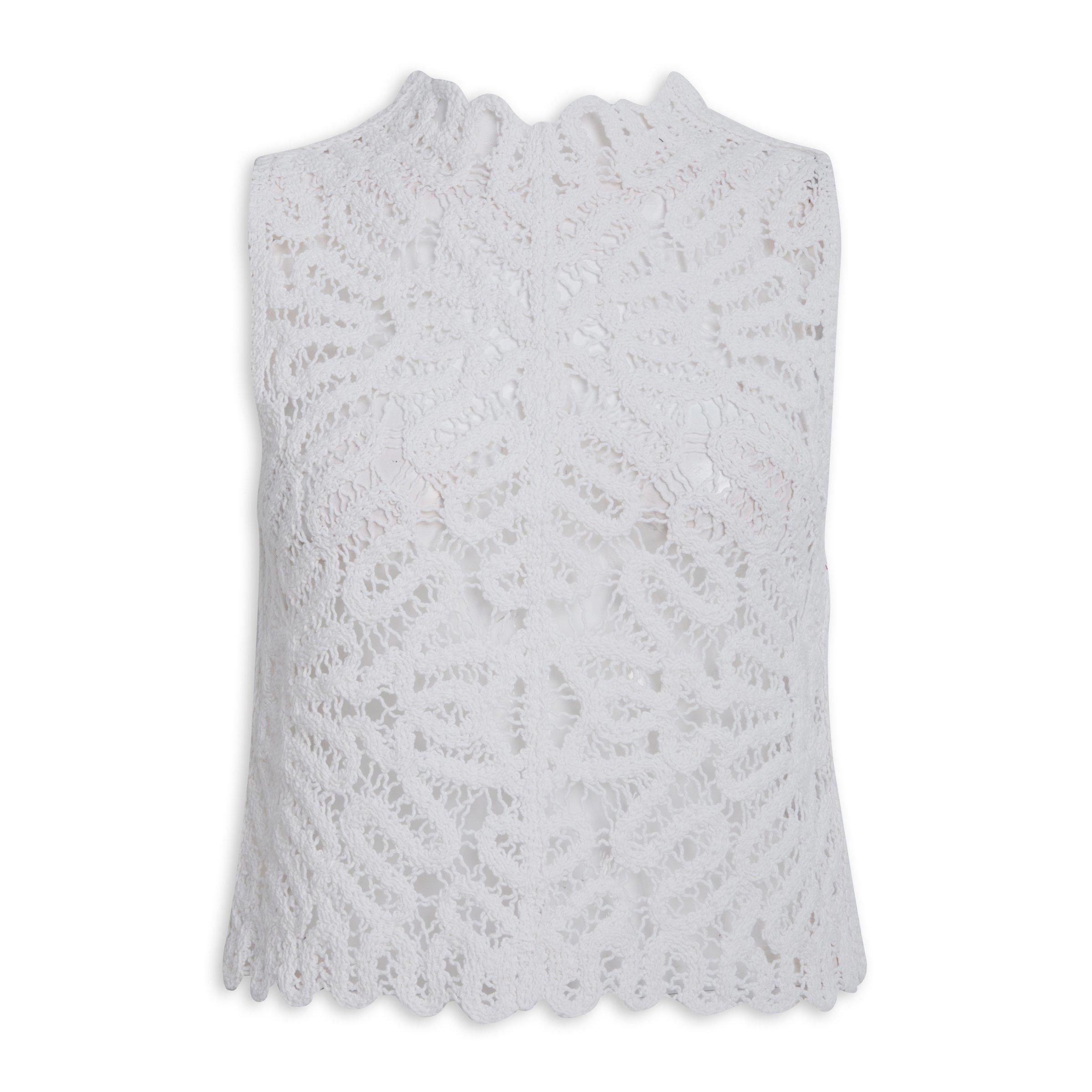 White Crochet Vest 3182604 Truworths