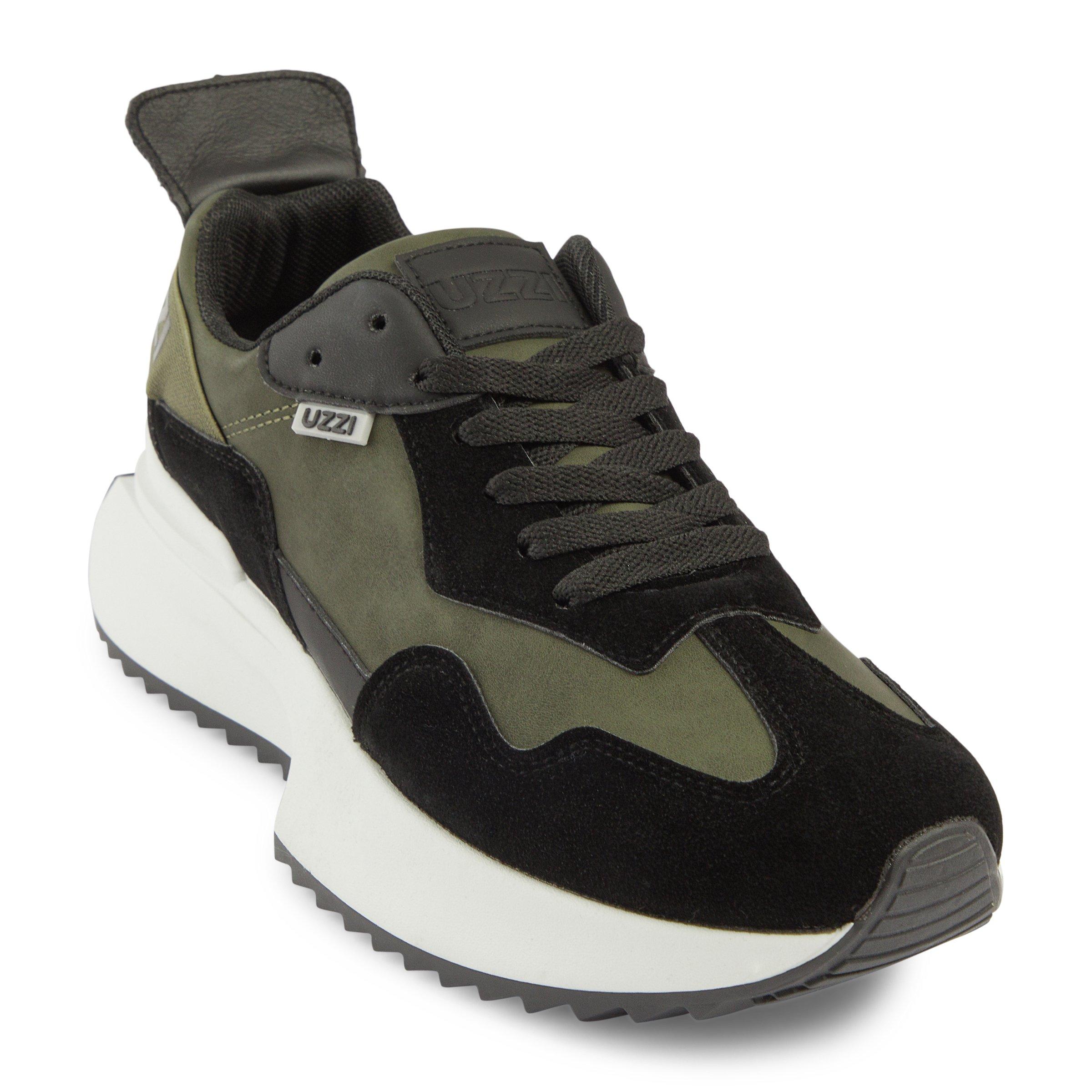 Black and Green Runner Sneakers (3184009) | UZZI