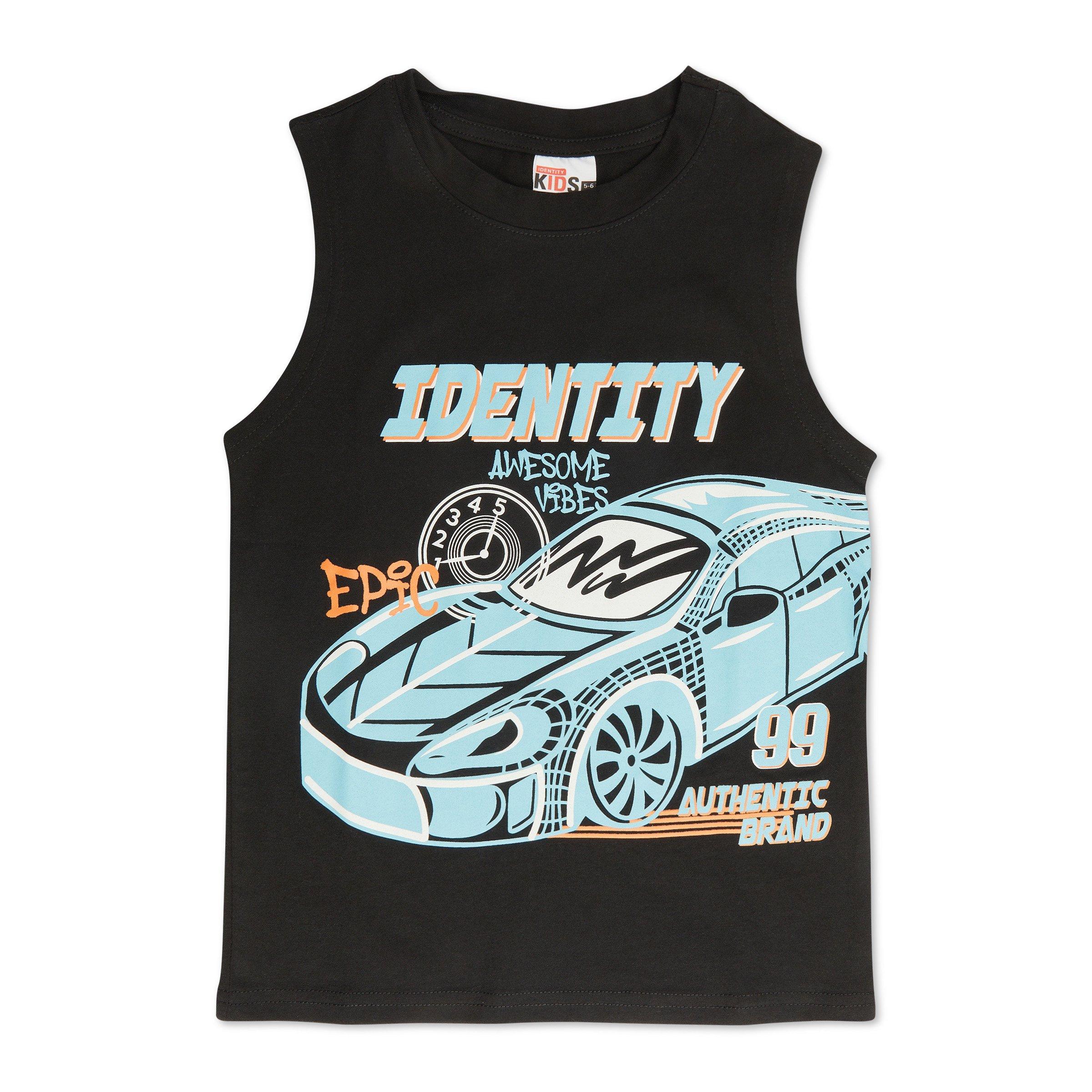 Kid Boys Black Graphic Vest 3184140 Identity