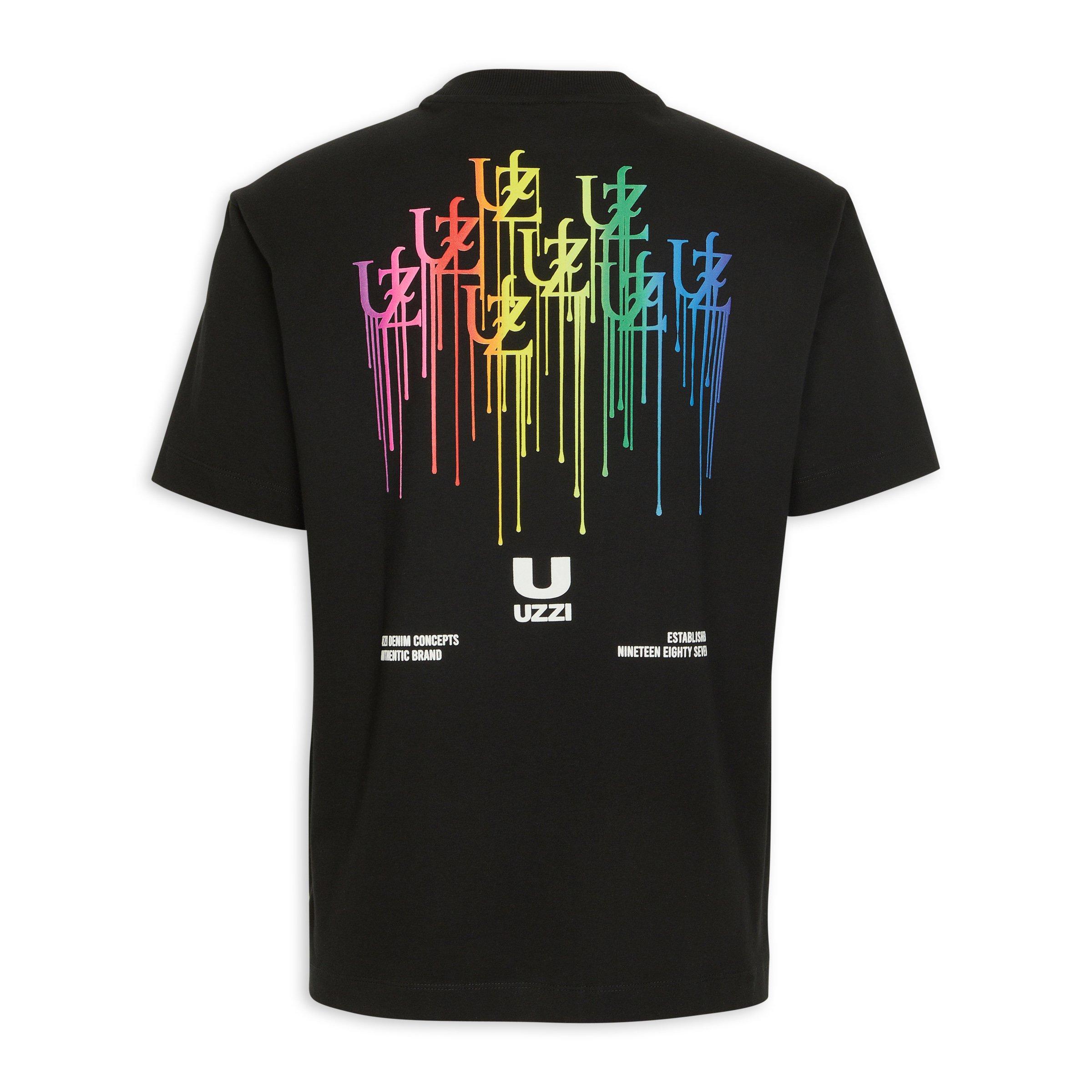 Black Back Print T-shirt (3184213) | UZZI