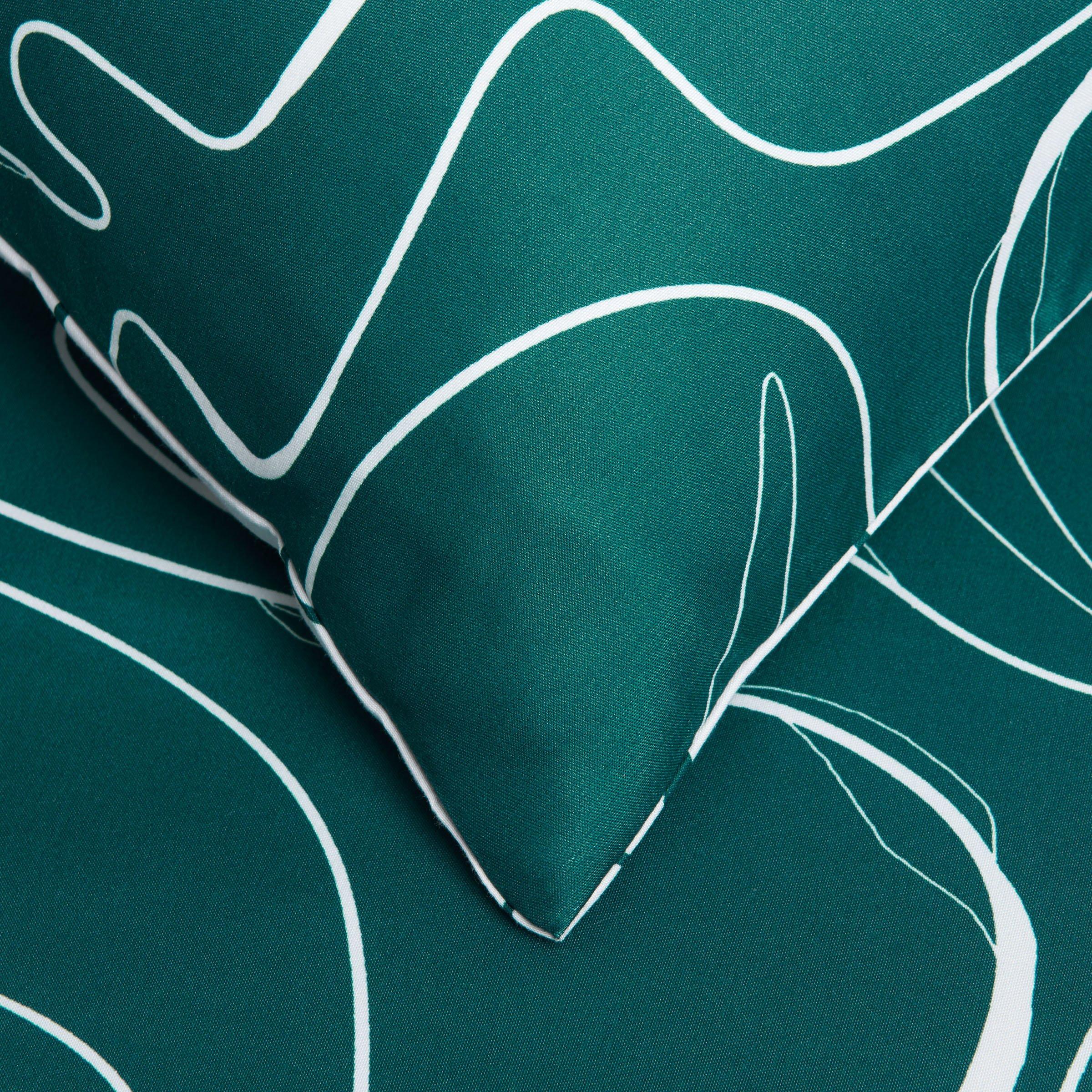 Microfibre Teal Scribble Pillowcase Set 3185103 Loads of Living