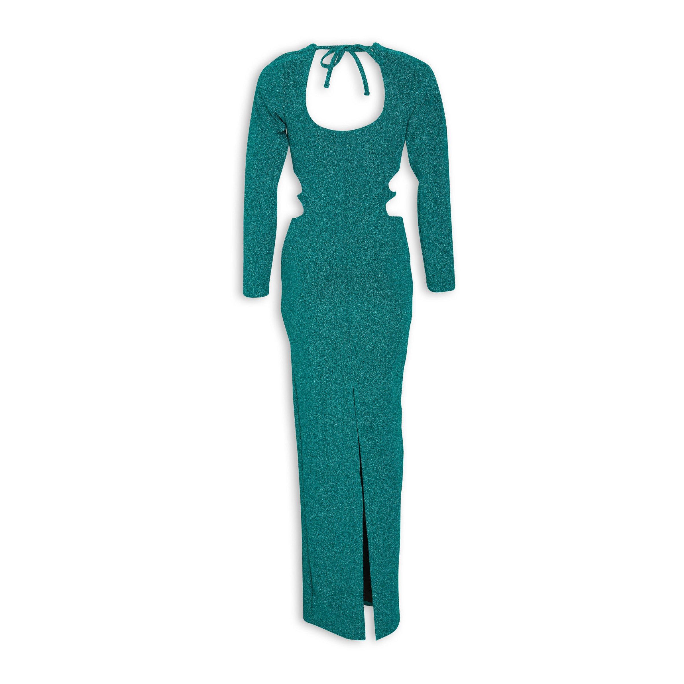 Teal maxi dress with sleeves sales