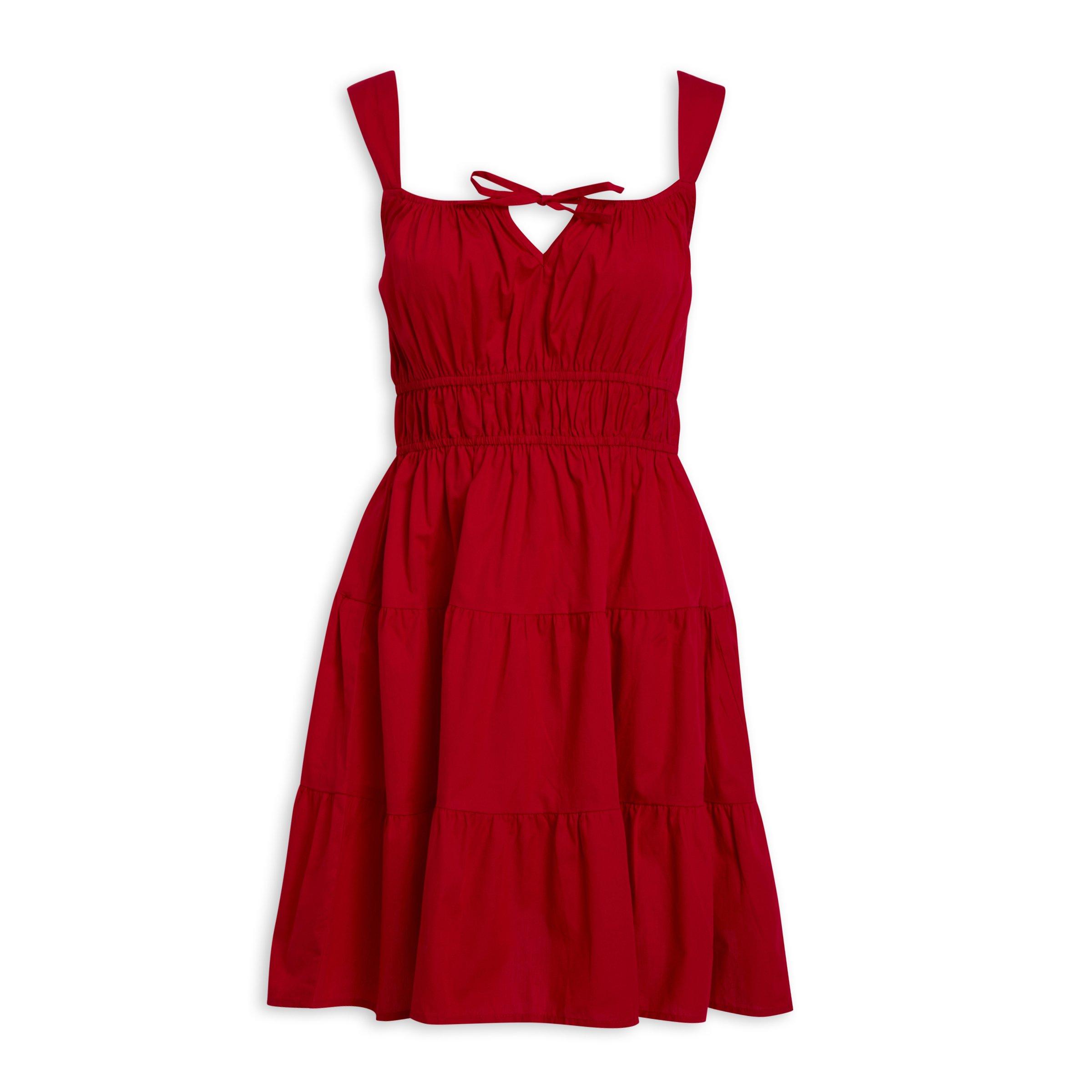 Identity Clothing Identity Ladies Dresses Red Tiered Dress (3185976)  Identity