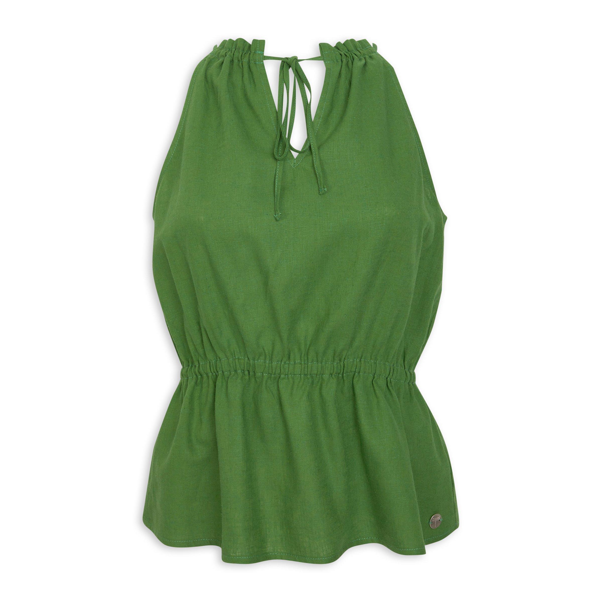 Green Peplum Top 3185983 TRS