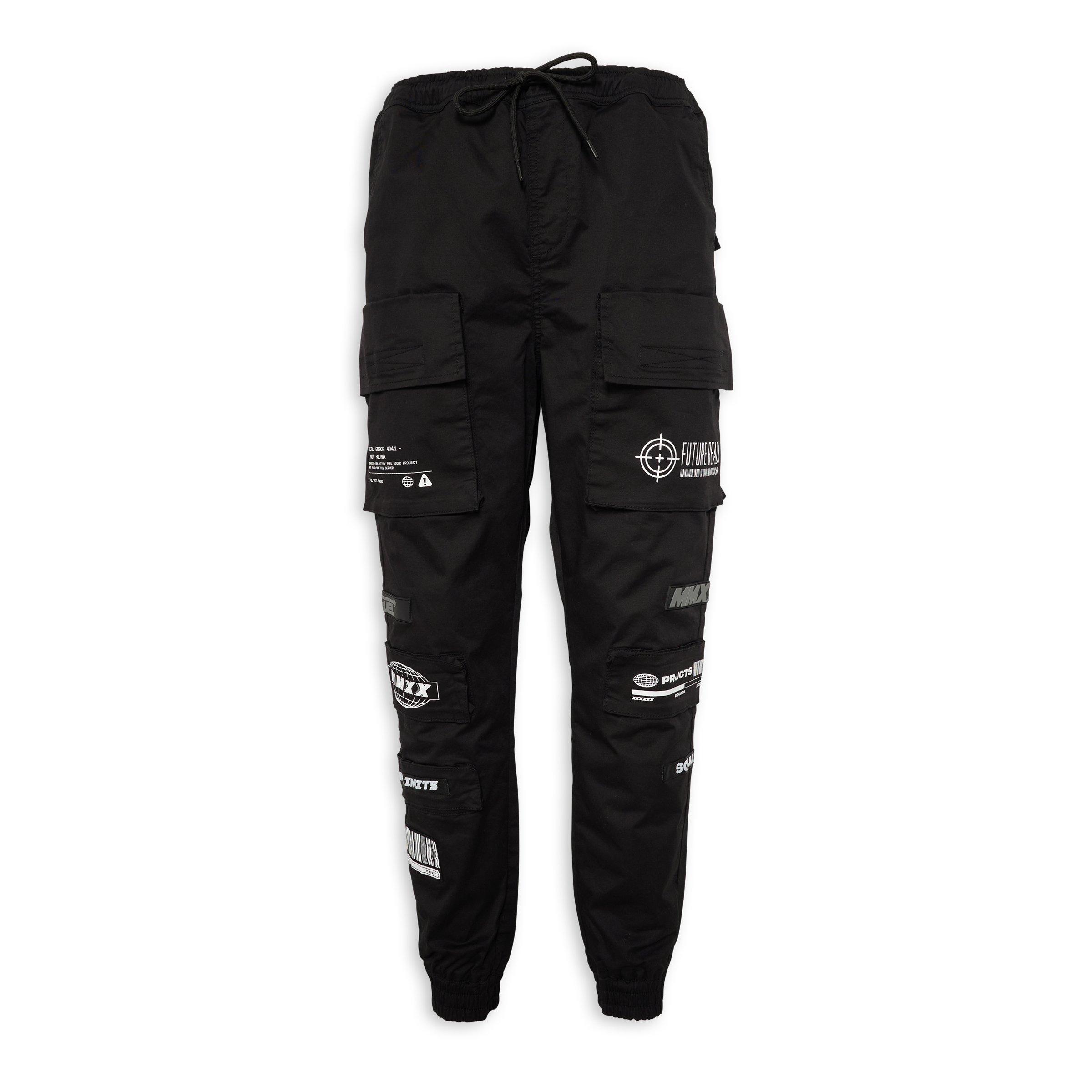 GRAMB」Black Layered Rib Cargo Pants WBRick Rib-Tech Cargo - Black