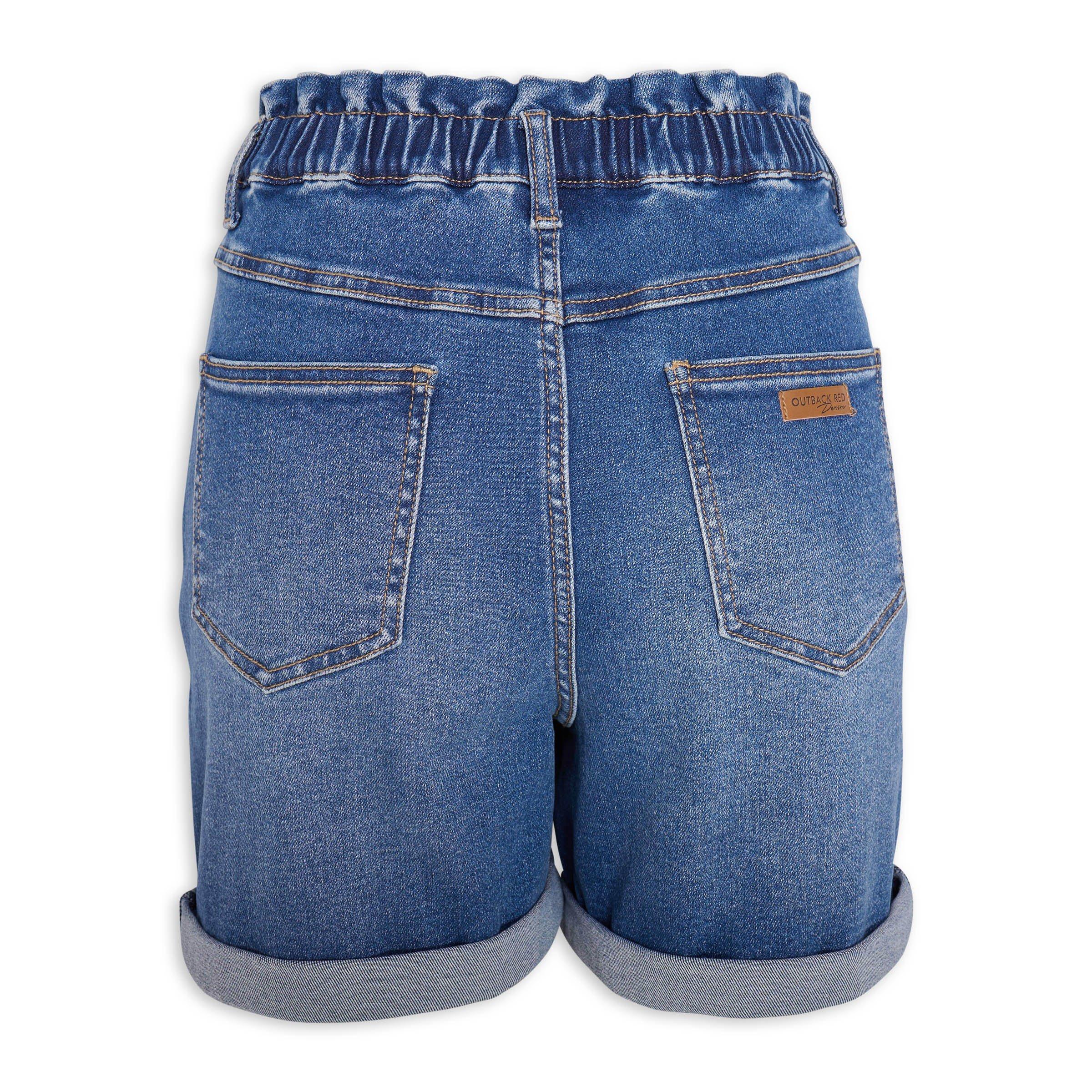 Blue jean paper bag shorts shop