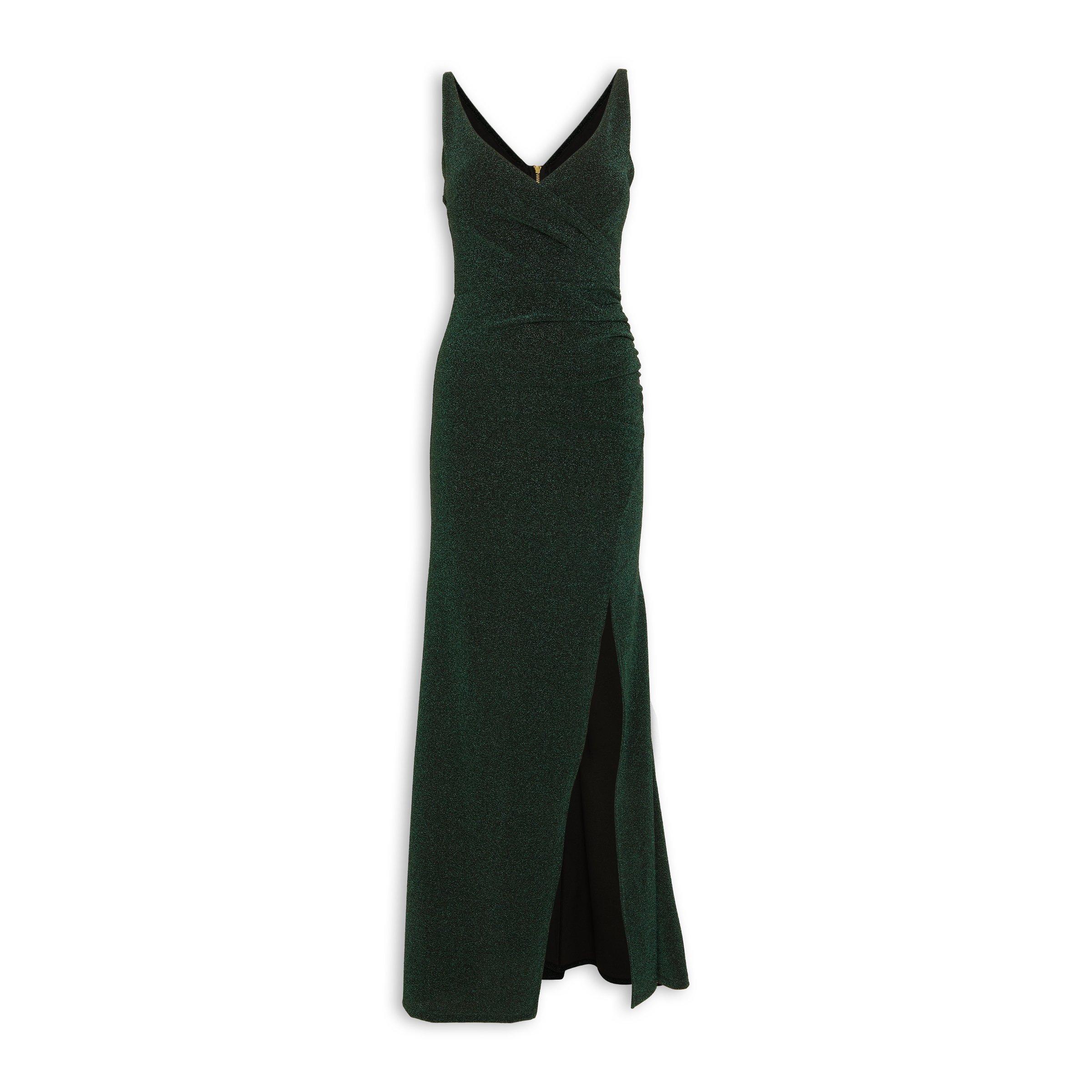Emerald Shimmer Maxi Dress