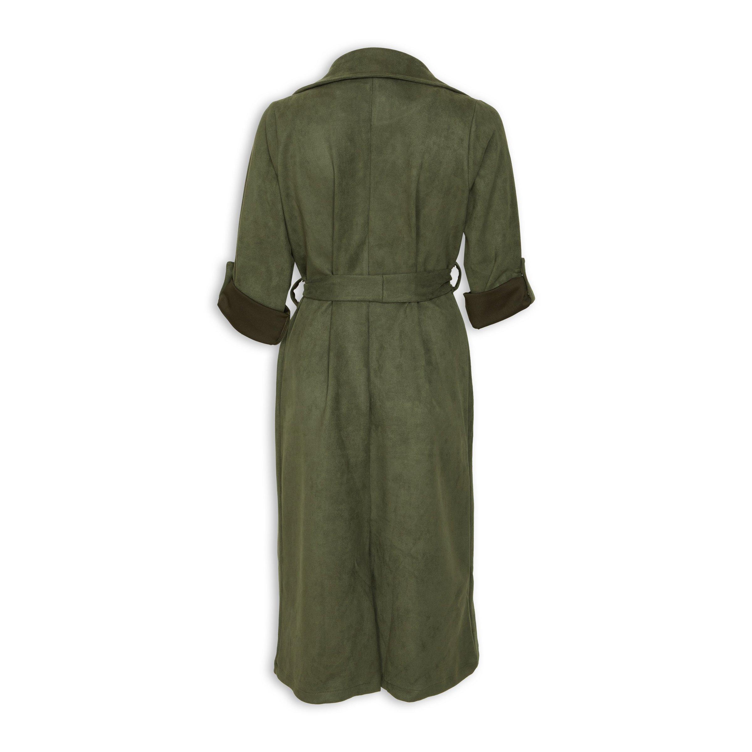 Green suede trench coat hotsell