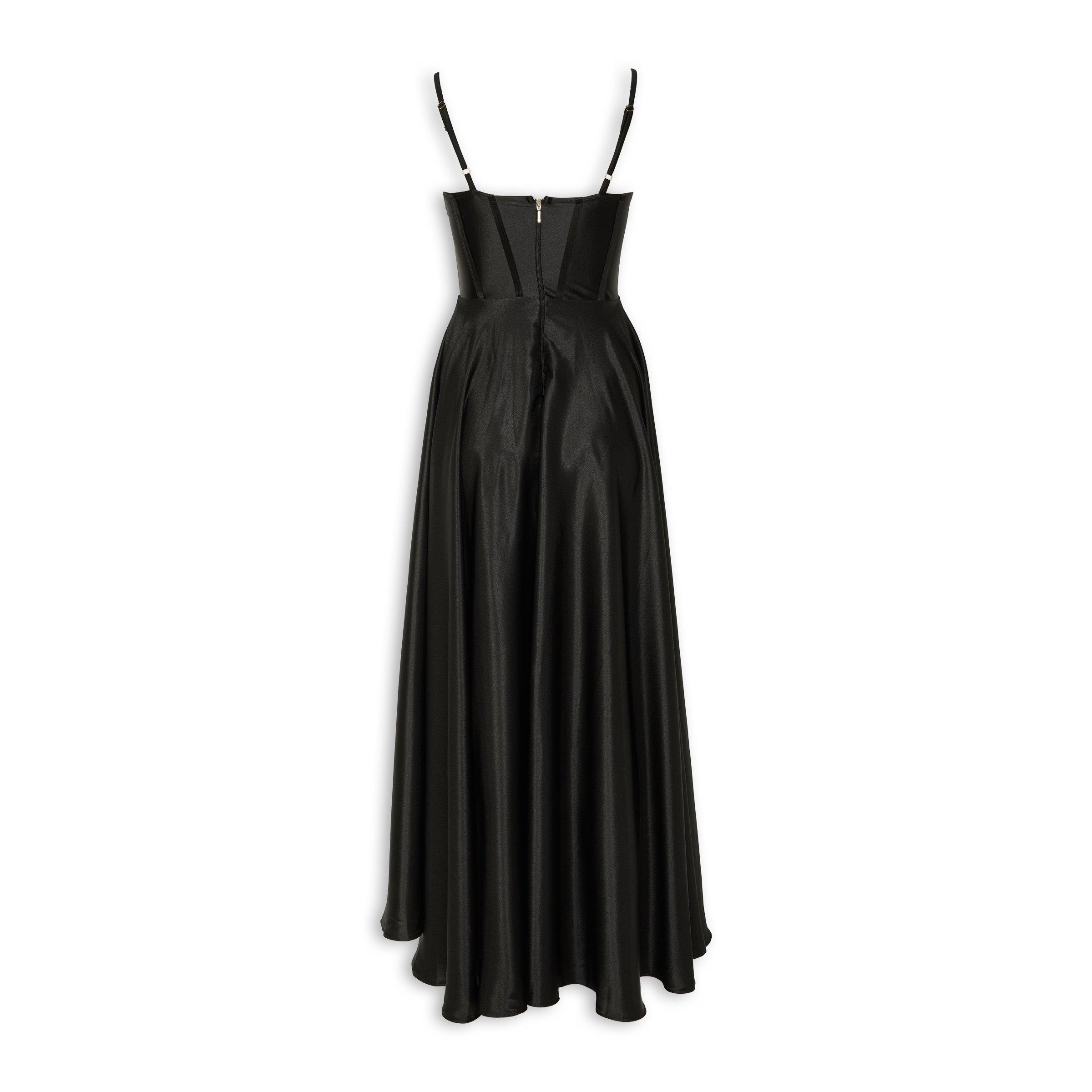 Black Satin Corset Dress (3187066)