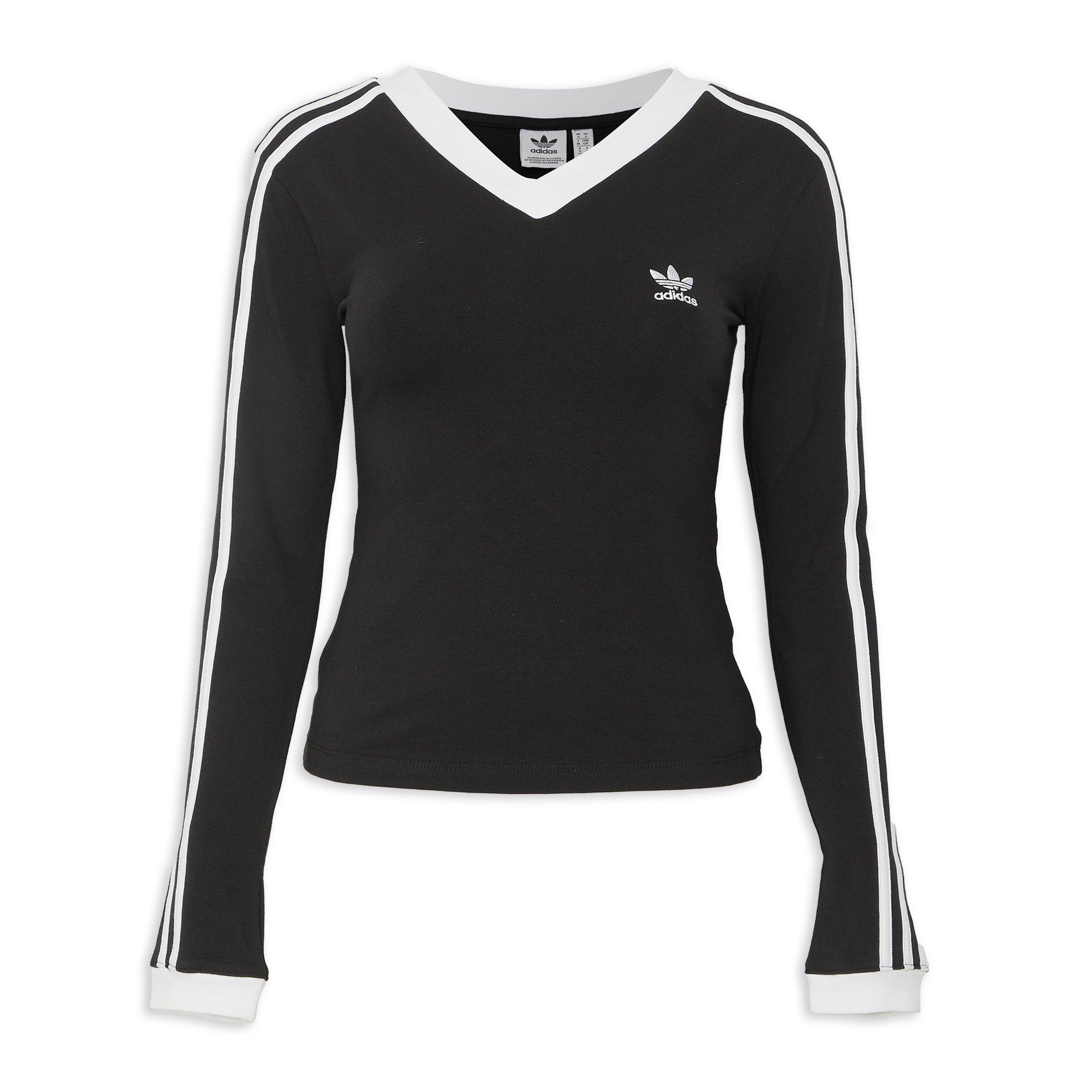 Black V-Neck Long Sleeve Tee (3187515) | Adidas