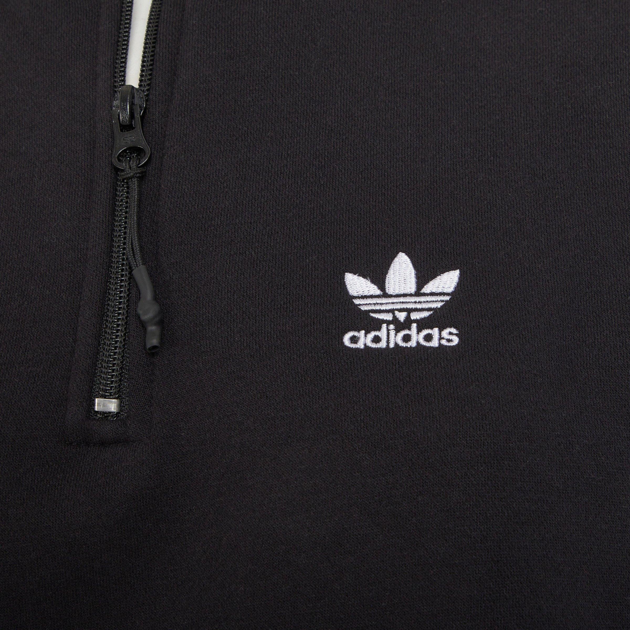 Black Essentials 1/2 Zip Fleece Sweatshirt (3187630) | Adidas
