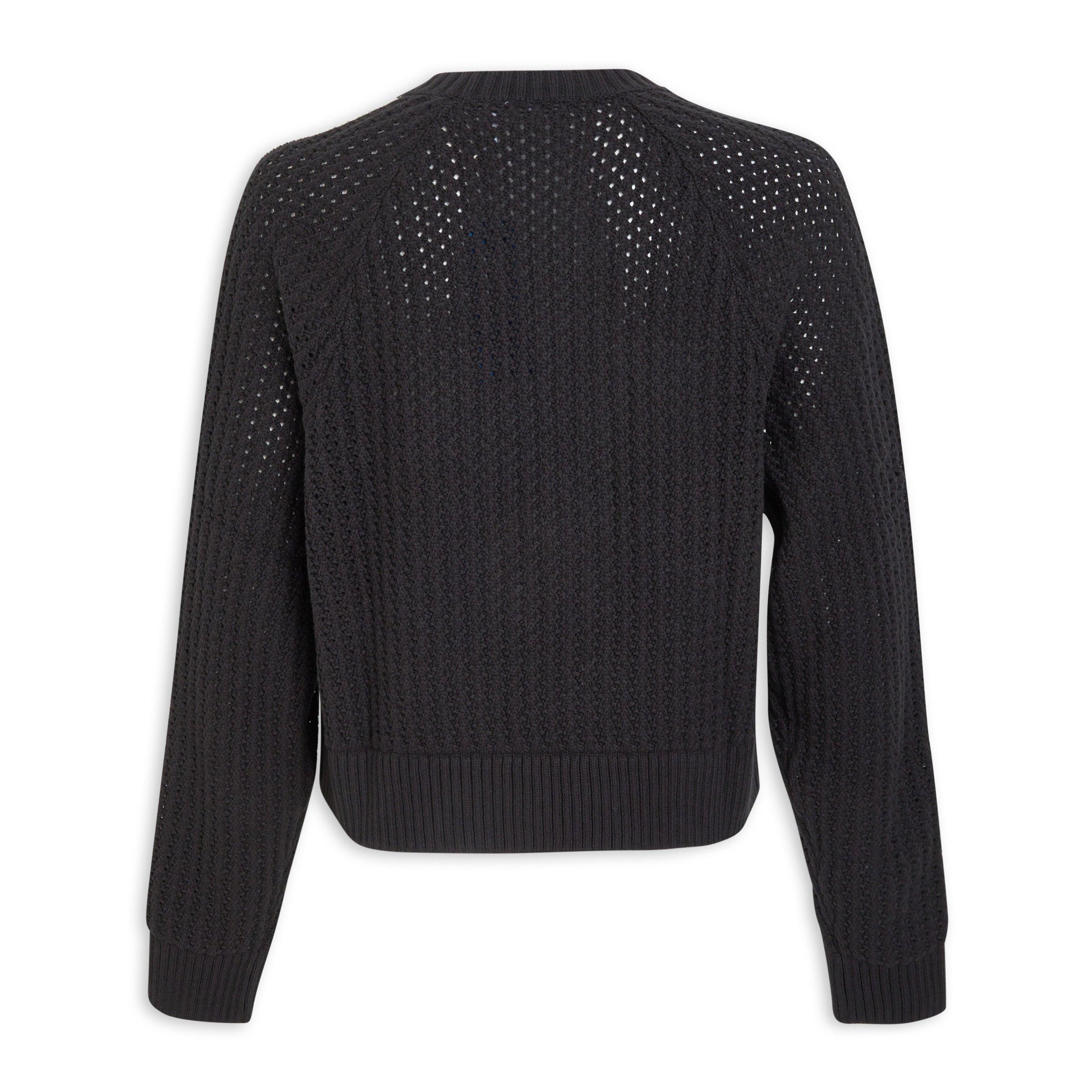 Black Adicolor Knitted Crew Sweatshirt (3187634) | Adidas