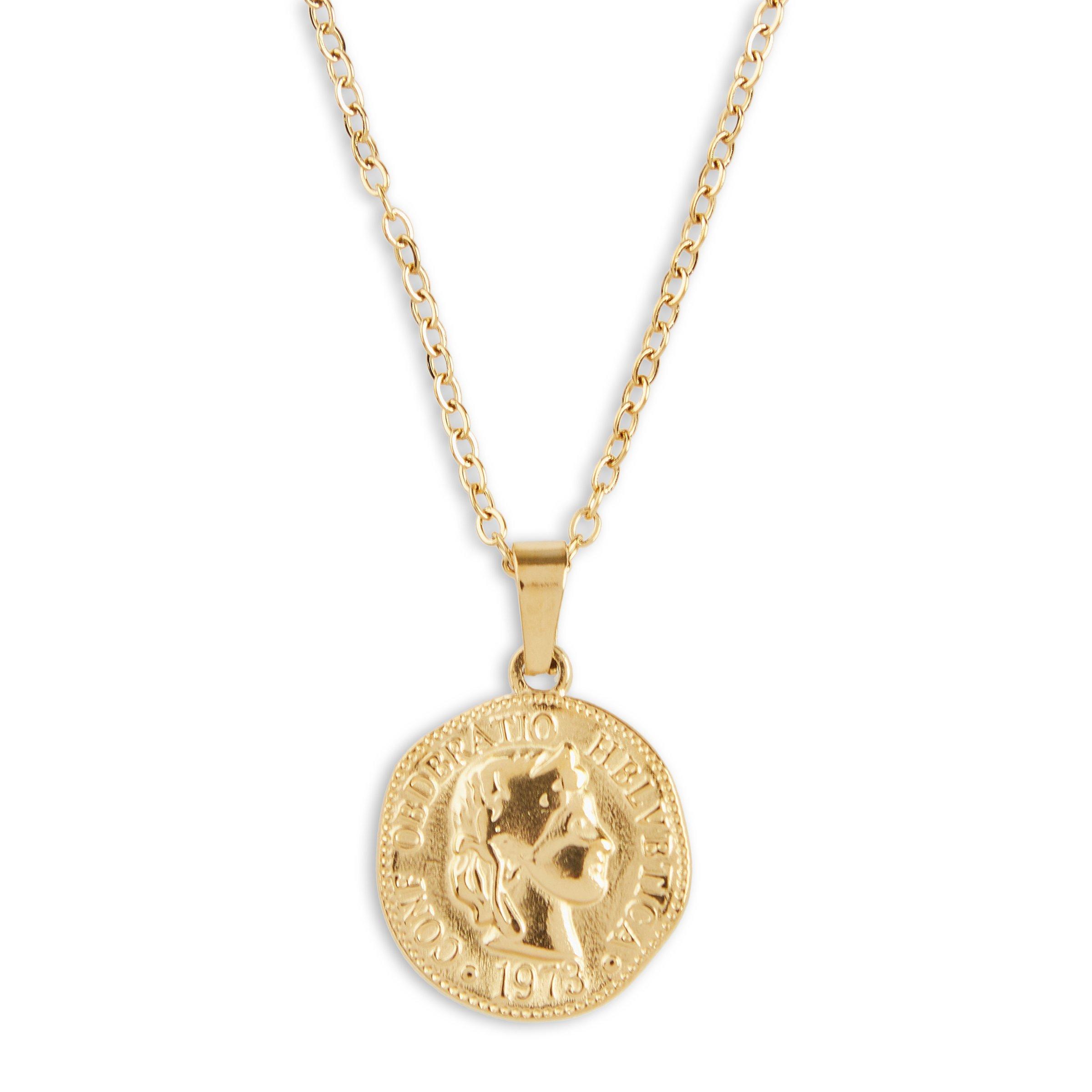 Gold Princess Coin Pendant Necklace (3187978) | Zackia