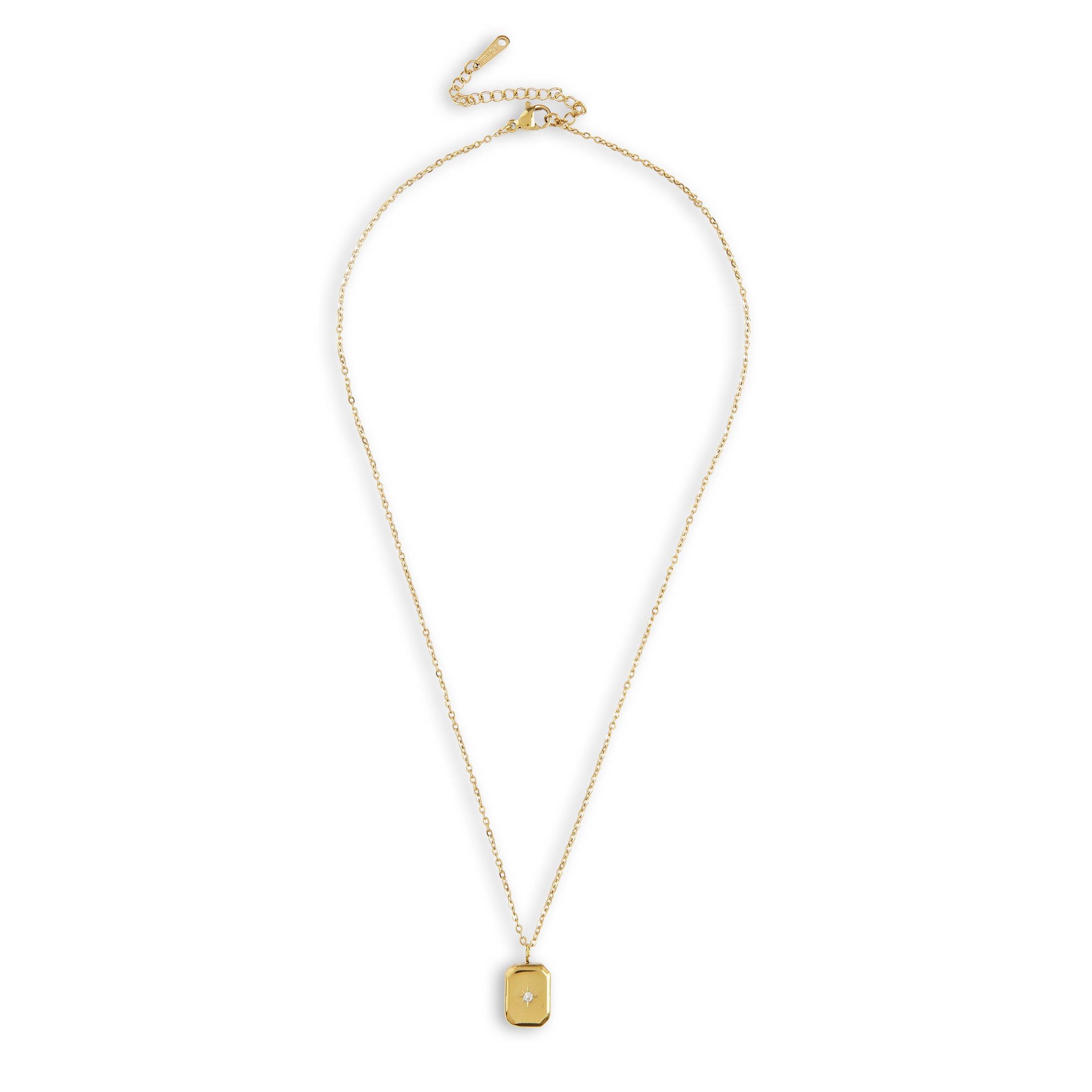 アクセサリー fwm logo gold necklace Gold Pebble Stone Pendant Necklace (3188006) | Zackia