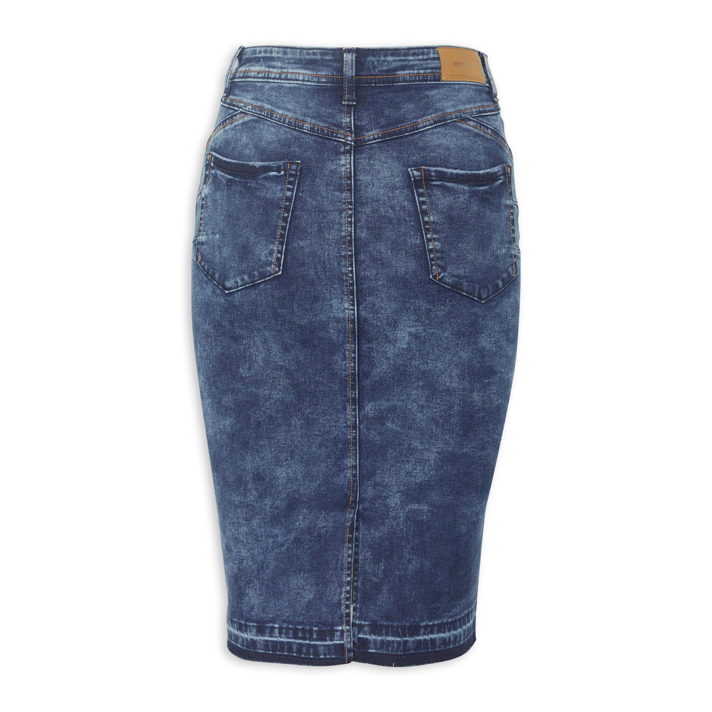 Blue Mottle Denim Skirt (3188258) | Identity