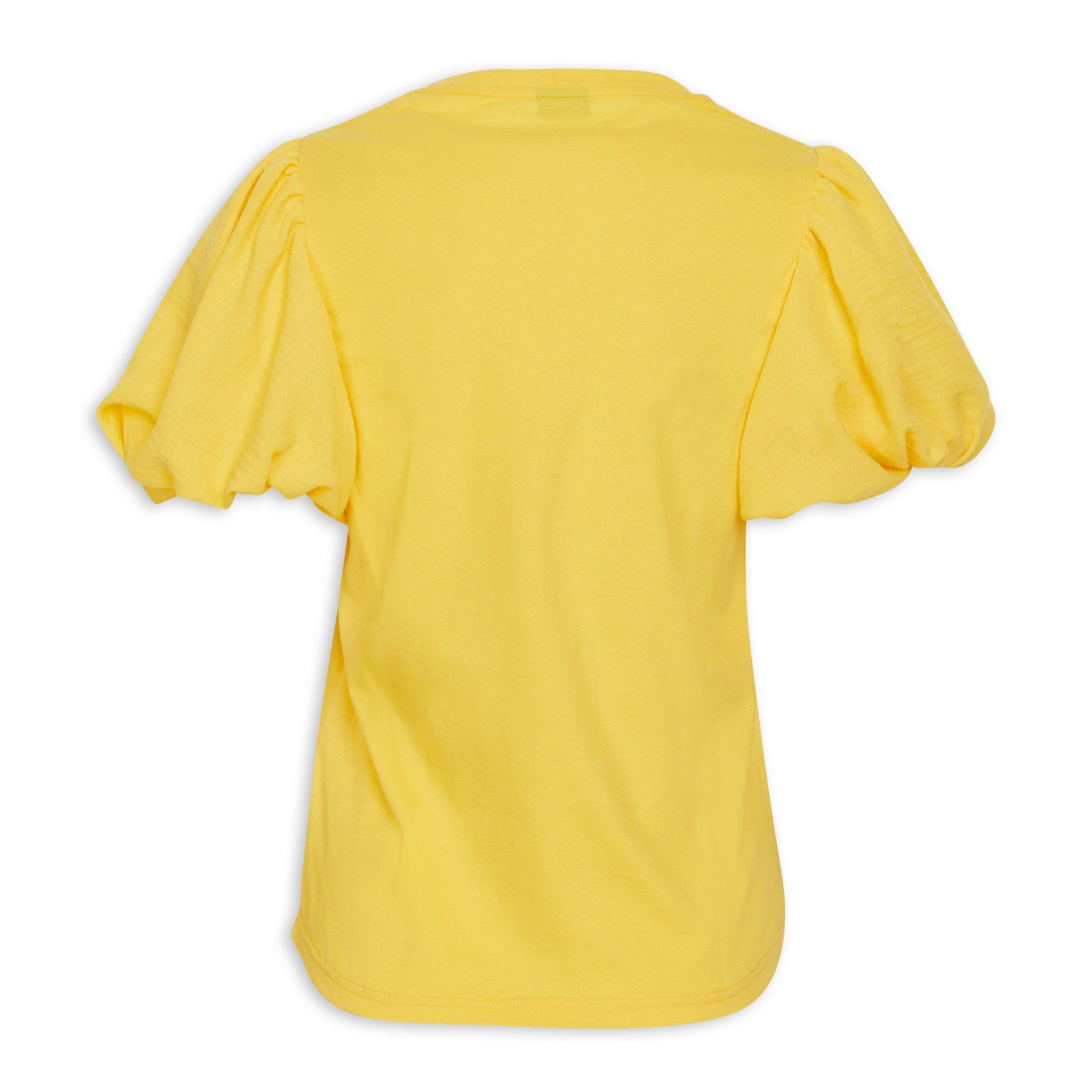 Yellow T-shirt with Bubble Sleeves (3188405) | Identity