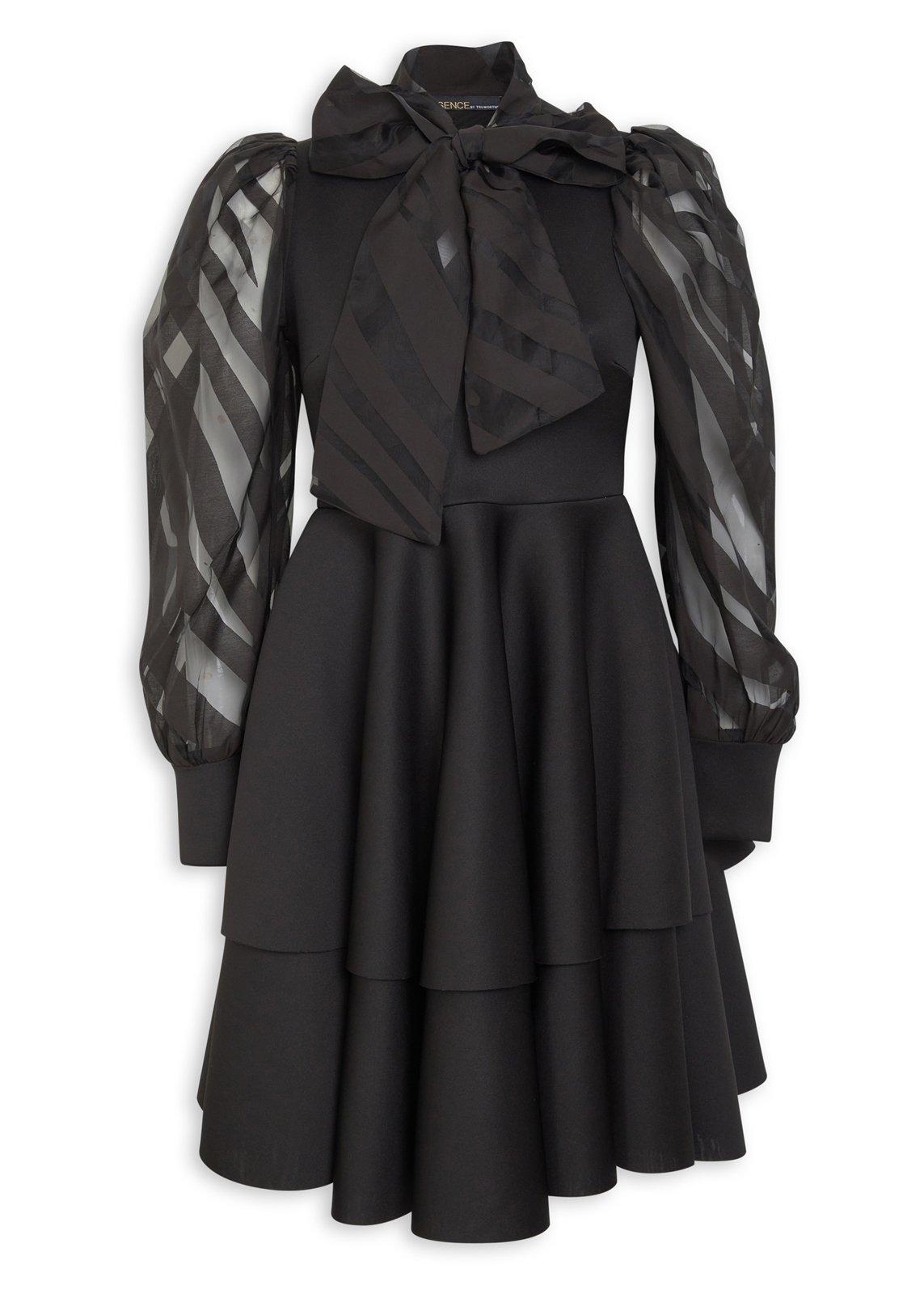 truworths black and gold dresses Ra-Ra Dress with Ribbon (3188889) x-mappingIndex:13890-28142