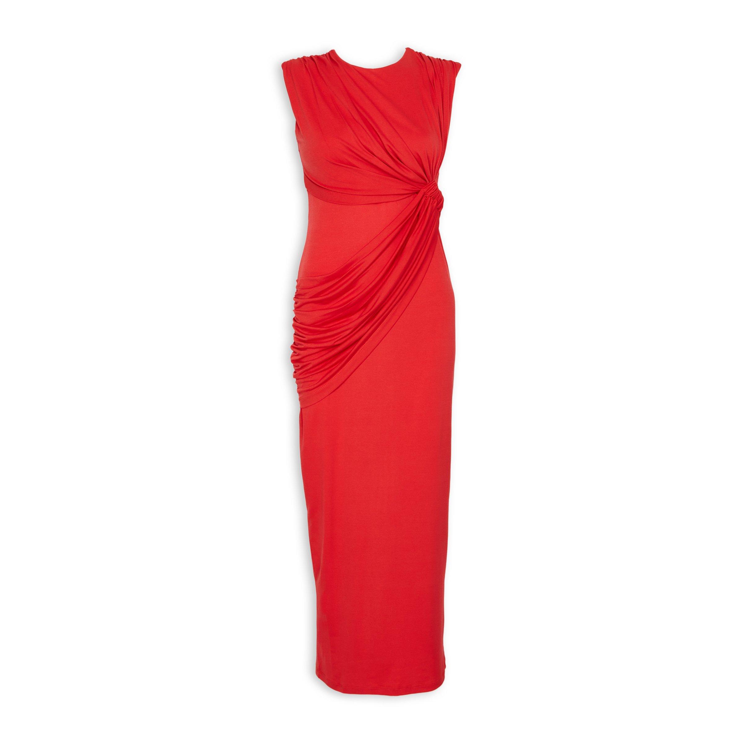 Red Draped Dress 3188914 Amber