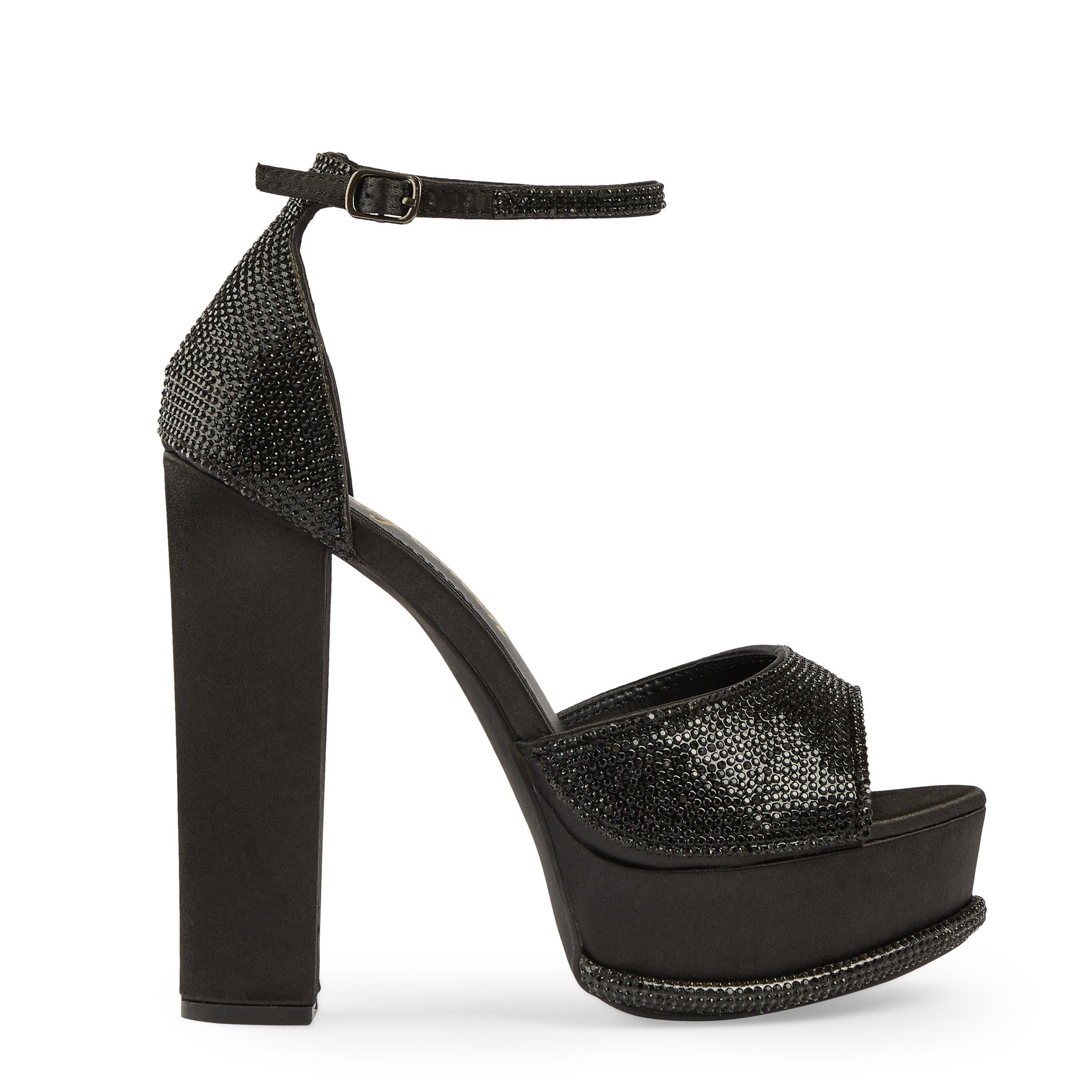 Black Satin Platform Sandal (3189636) | Slay Queen