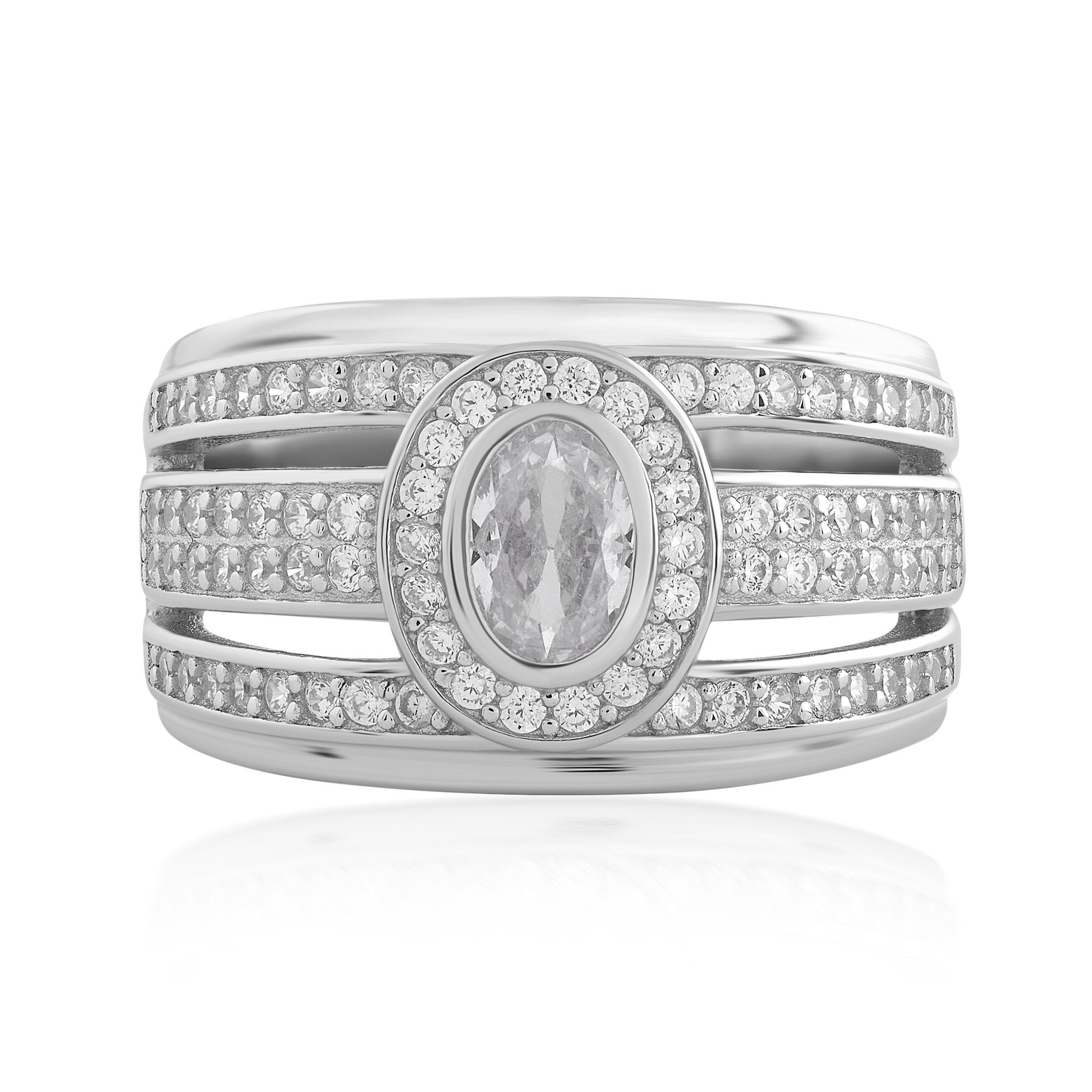 Sterling Silver Open Rows Oval Ring 3189858 Sterling Silver