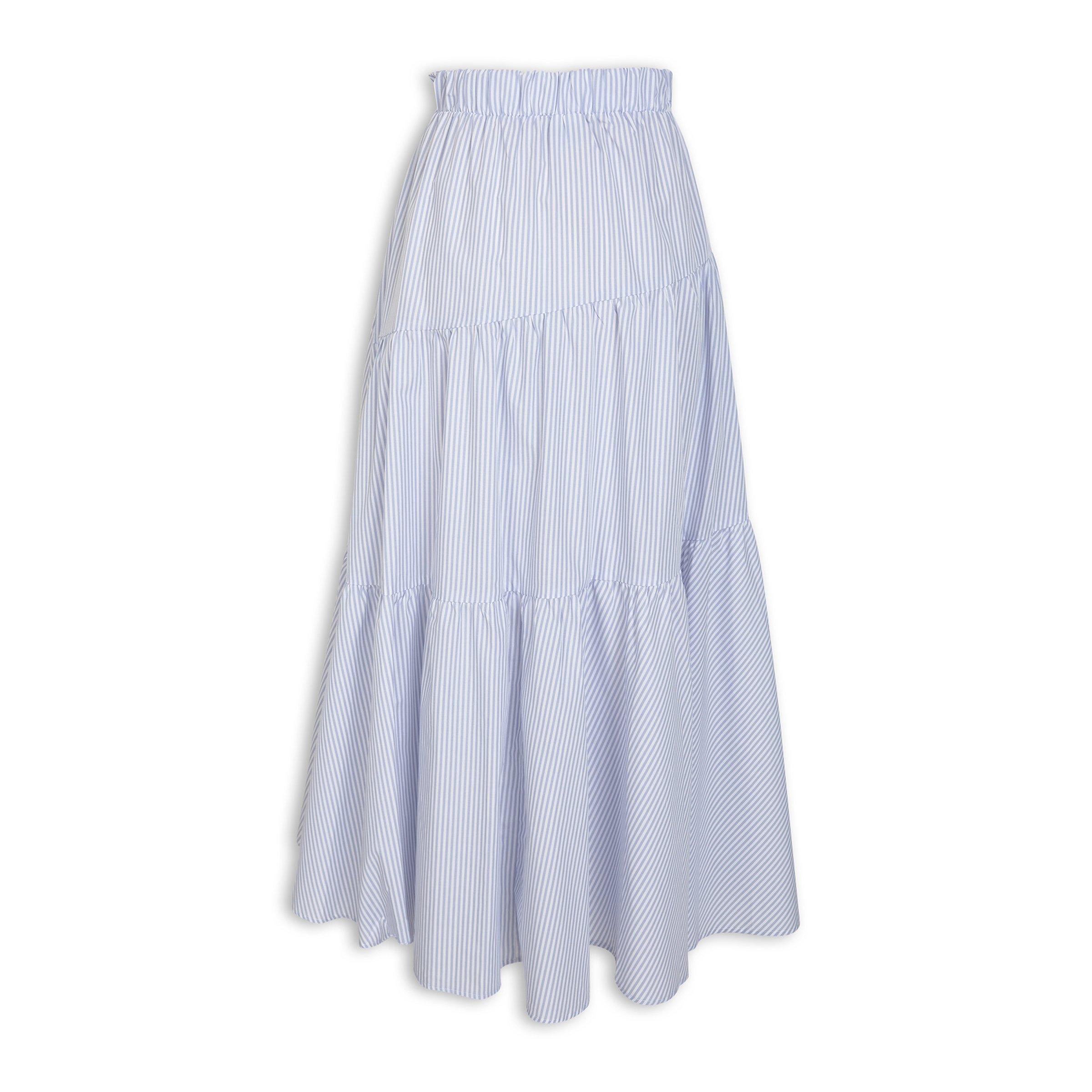 Sky Blue Stripe Skirt 3190401 X O Ladies