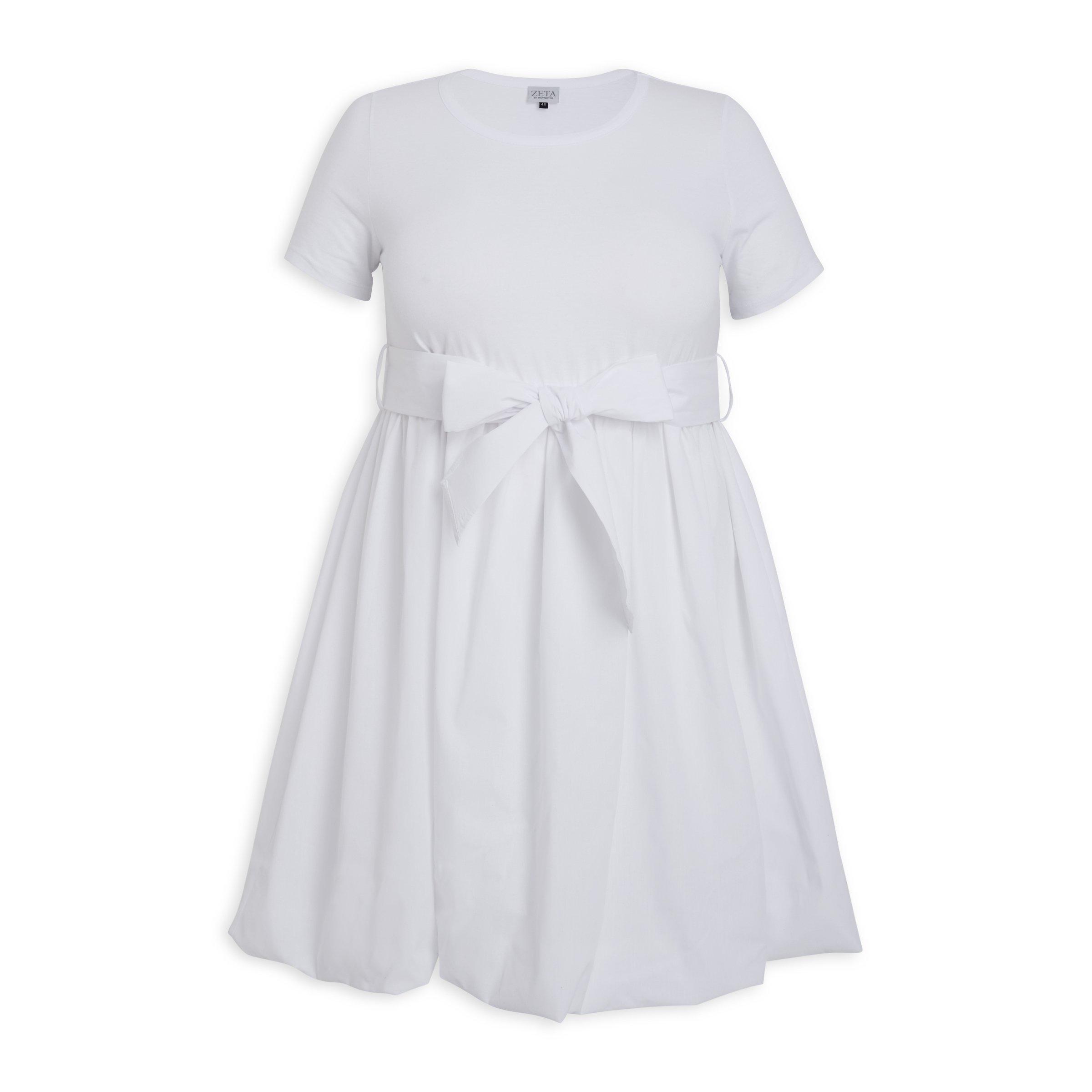 White Plus Size Fit and Flare Dress (3190641) | Zeta