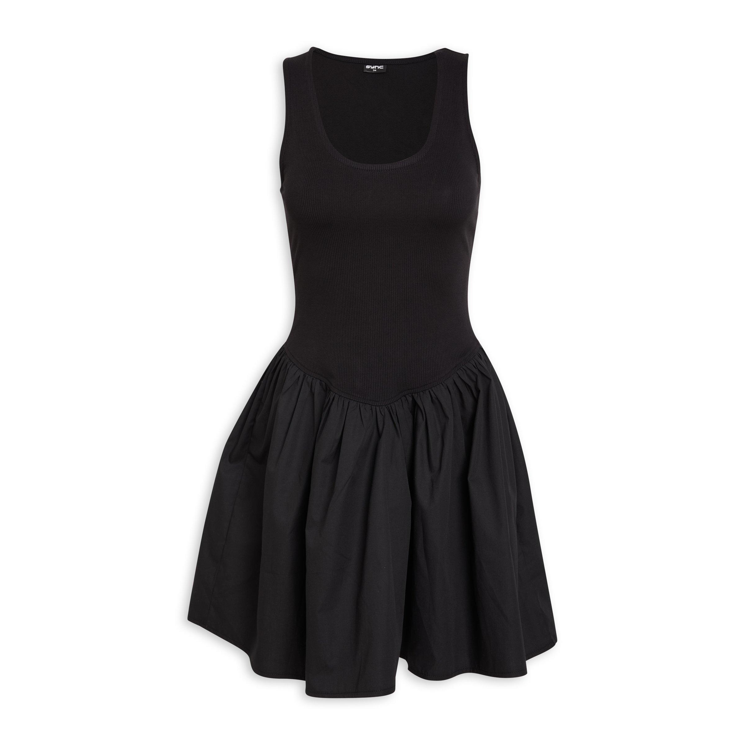 Black Combo Mini Frill Dress (3190667)