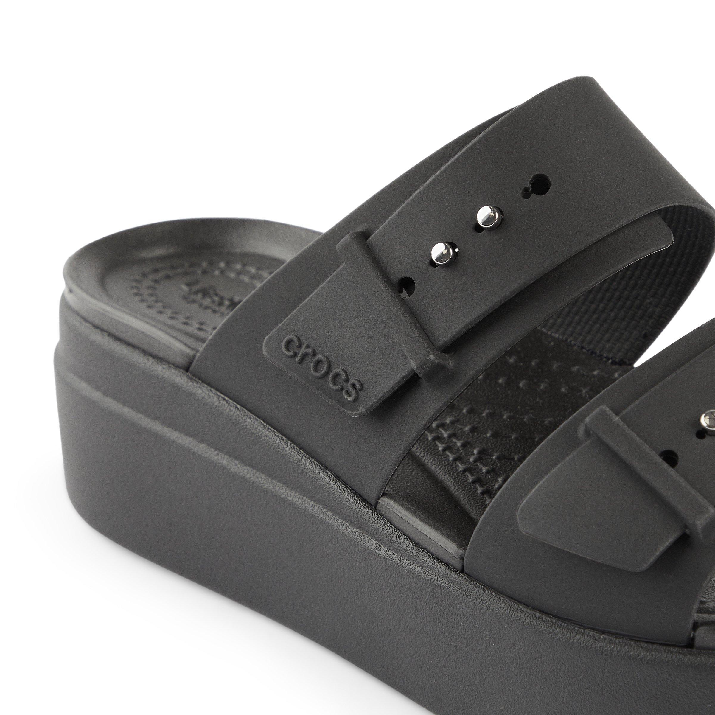 Black Brooklyn Buckle Low Wedge (3192118) | Crocs