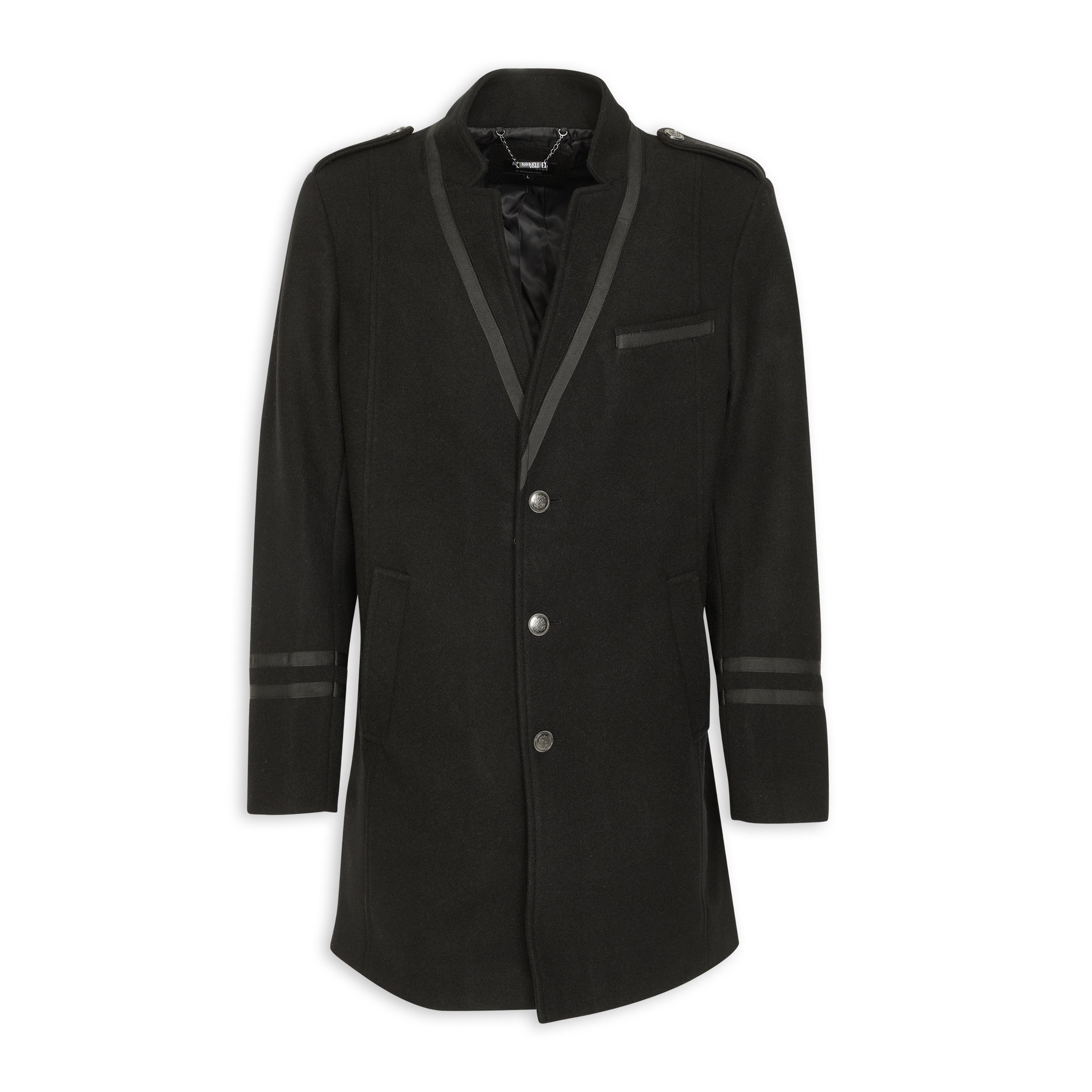 Black Melton Coat (3193138) | Rosati Uomo
