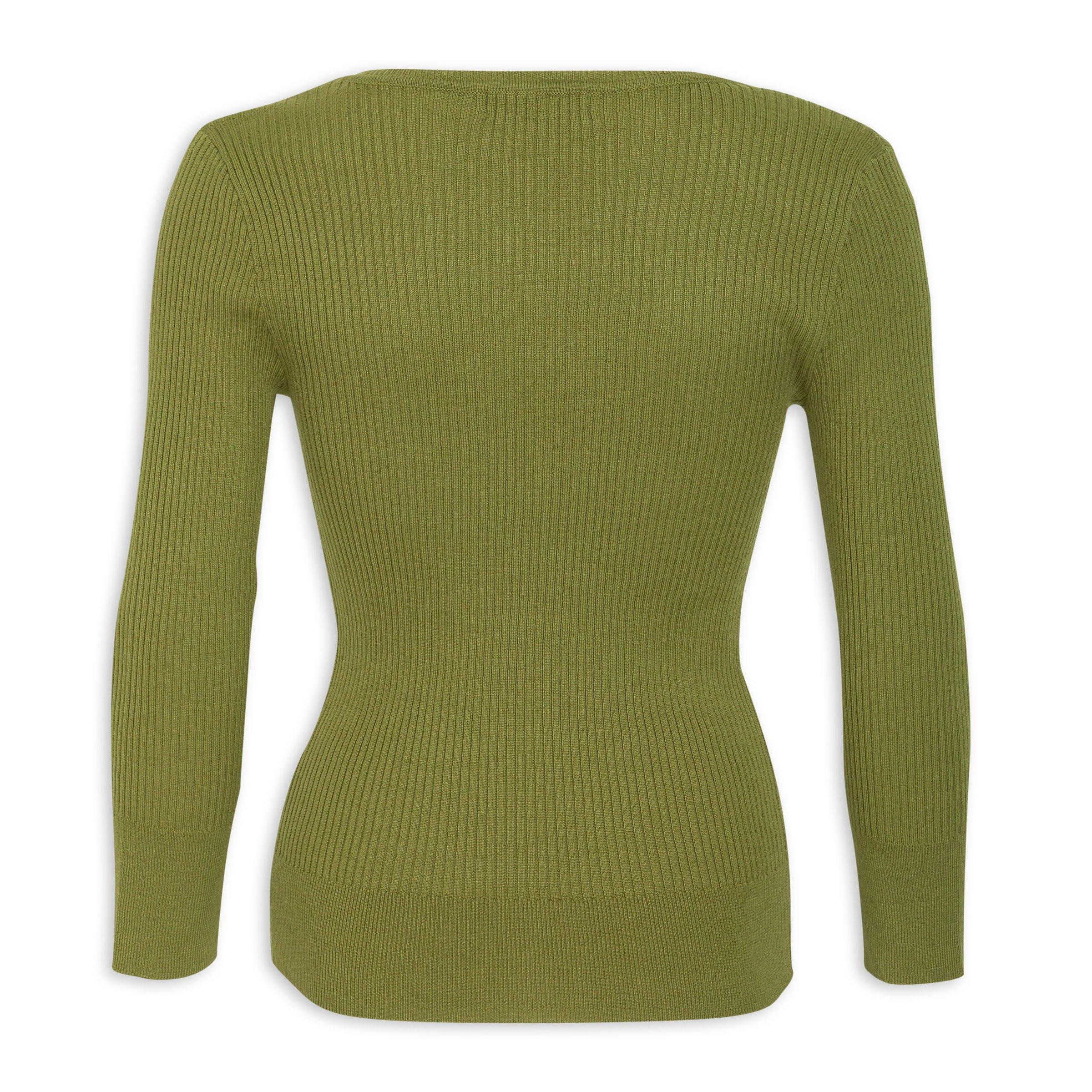 Green Long Sleeve Knit T-shirt (3194039) | Identity