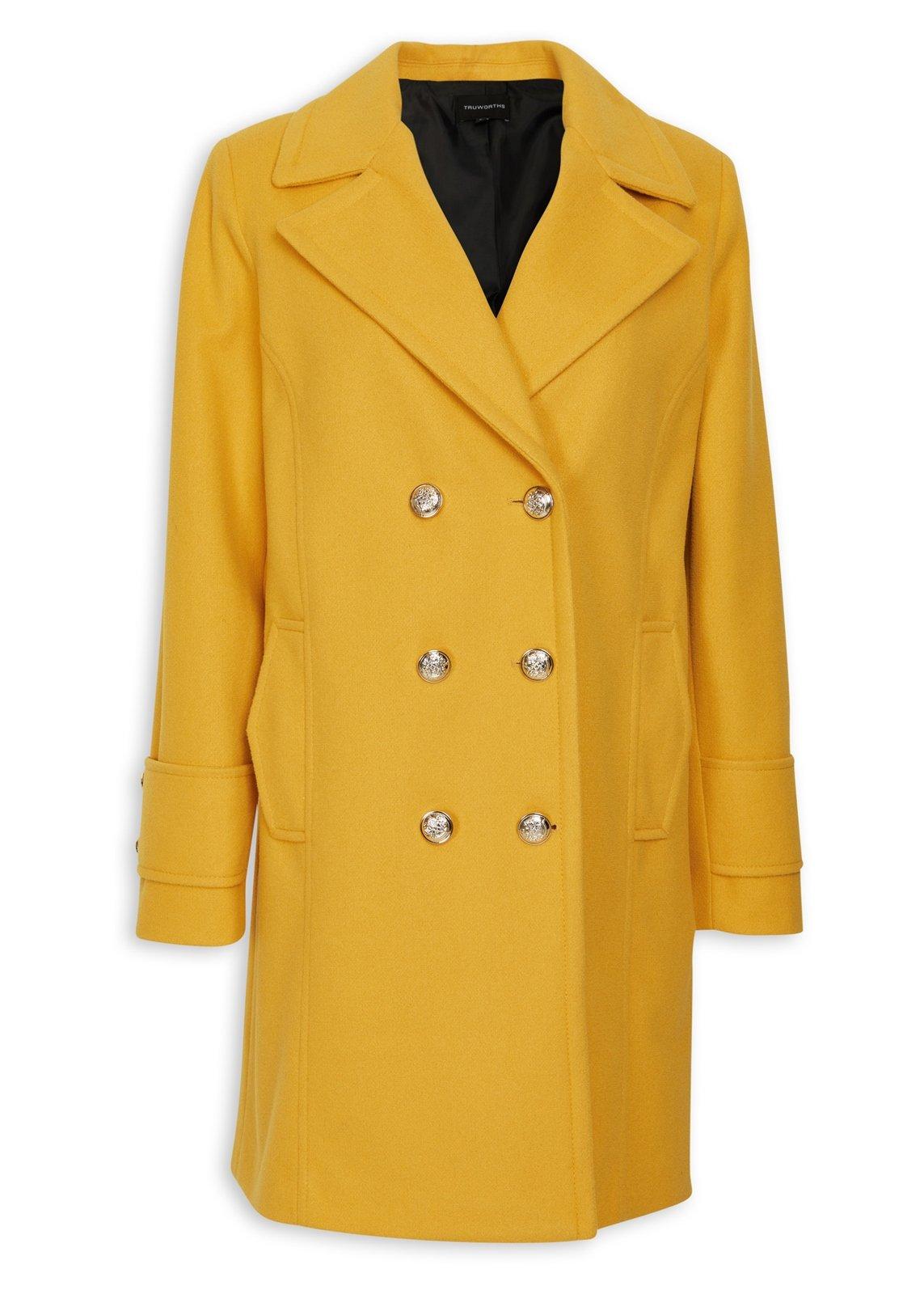 Yellow Double Breasted Long Coat (3194522) | Truworths