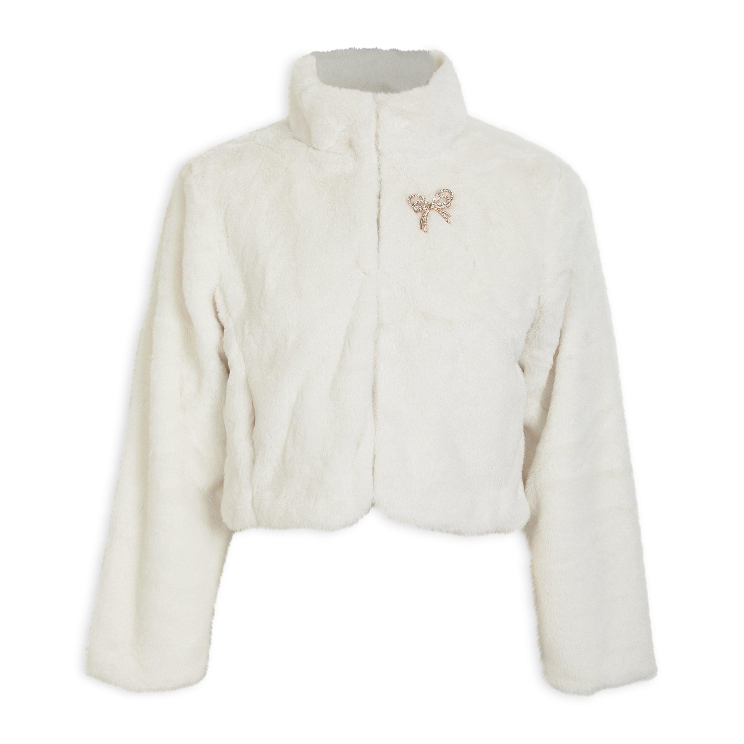 White Bolero Coat with Brooch (3194539) | Identity