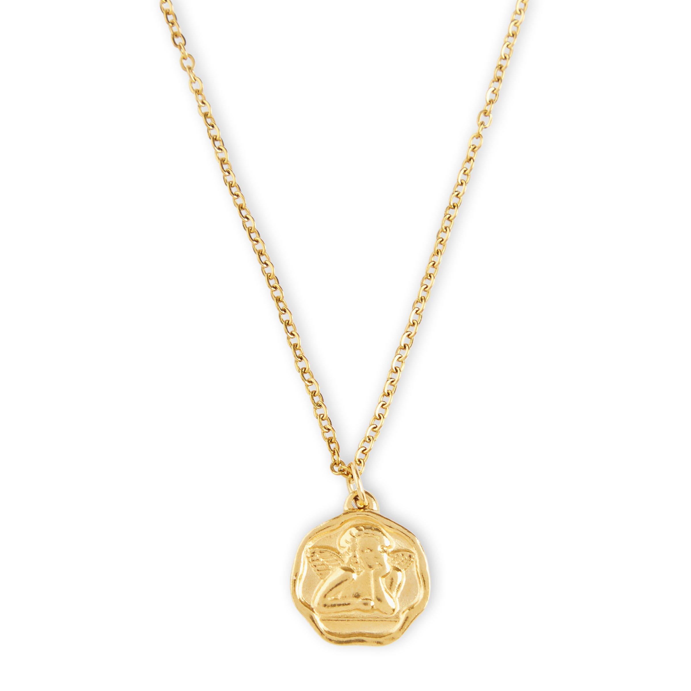 Gold Plated Roman Coin Pendant Necklace (3194576) | Zackia