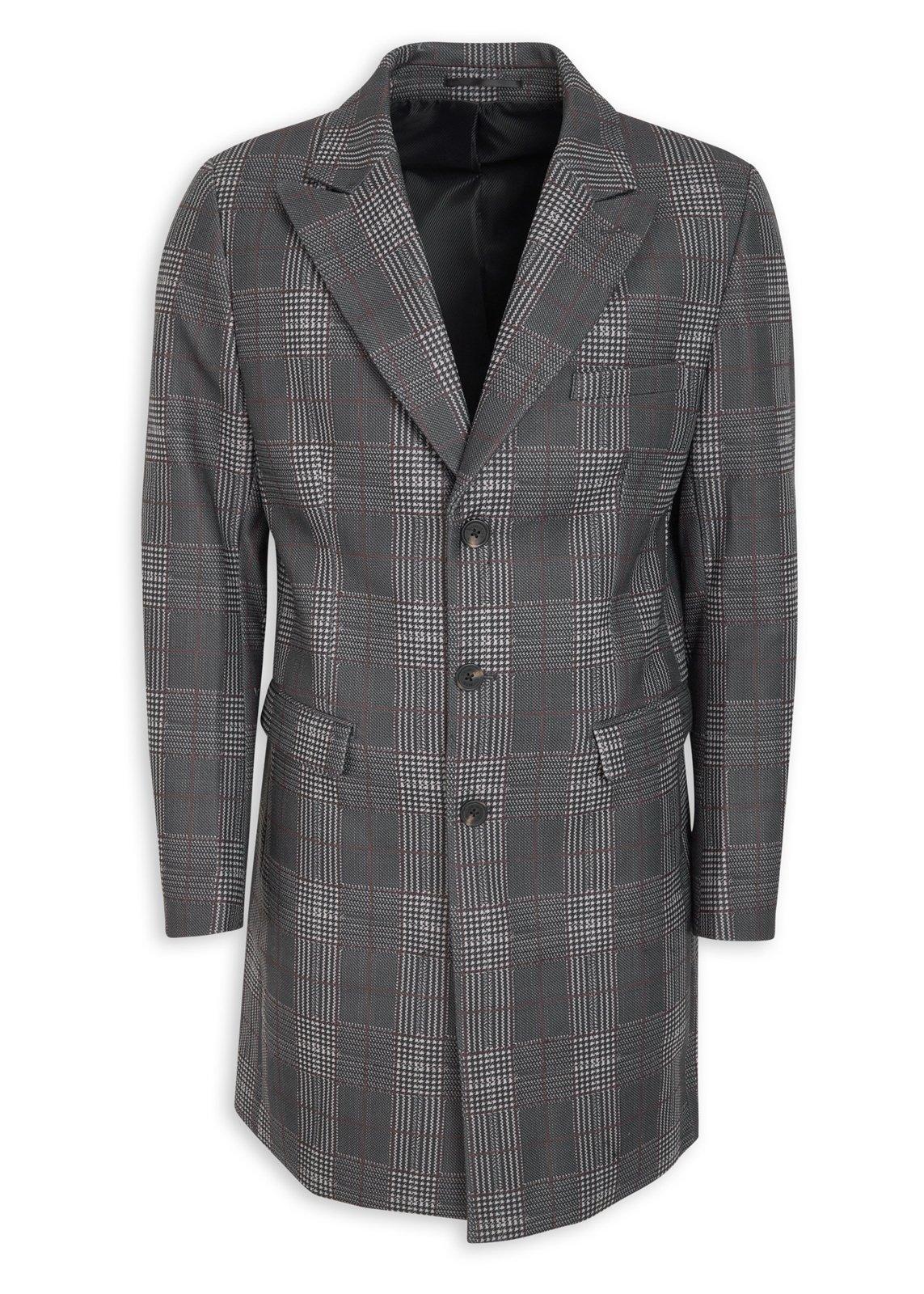 U me　SACRA HIGH COUNT MELTON OP 38⭐️ Brown Check Melton Coat (3194812) | Truworths Man