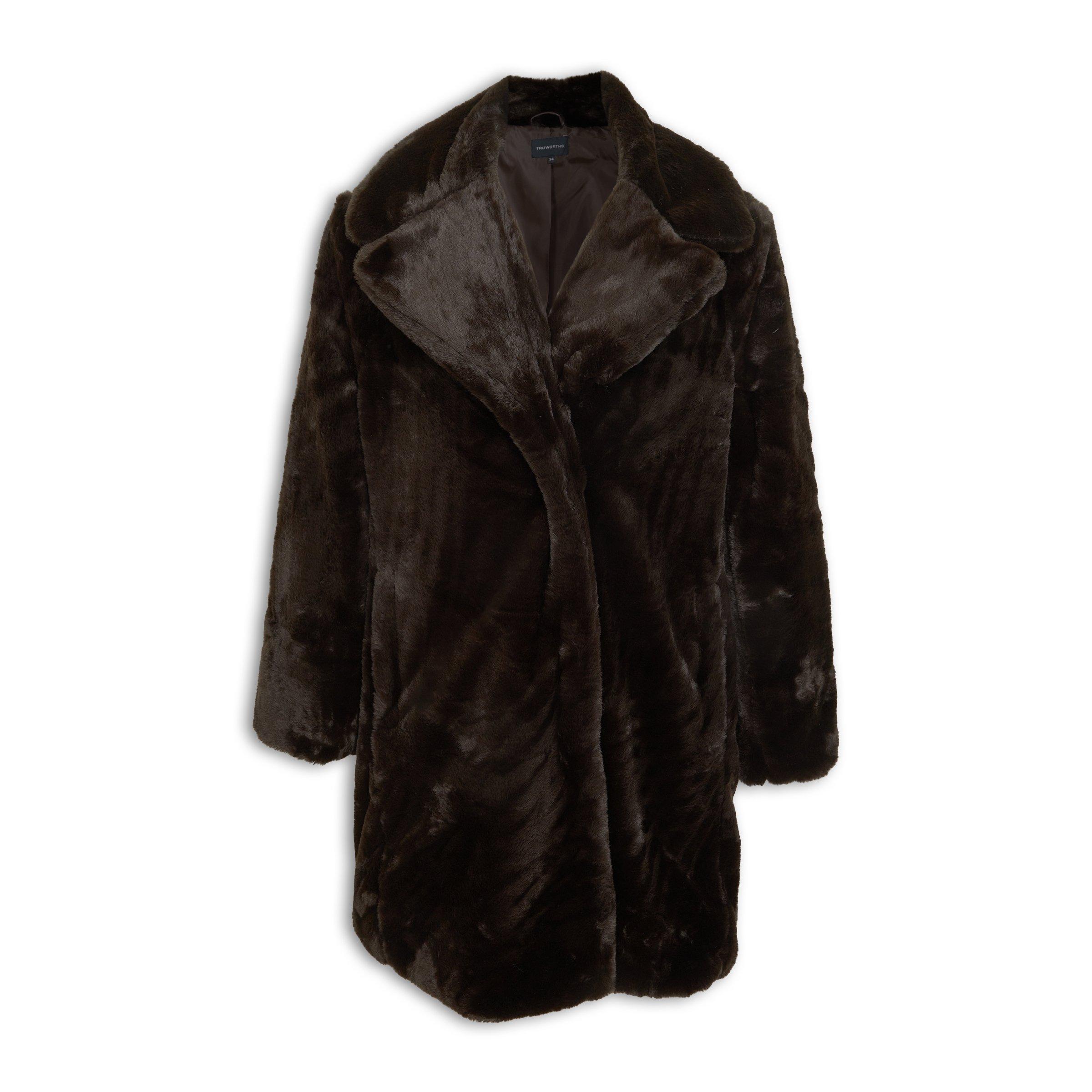 Brown Faux Fur Coat (3195176) | Truworths