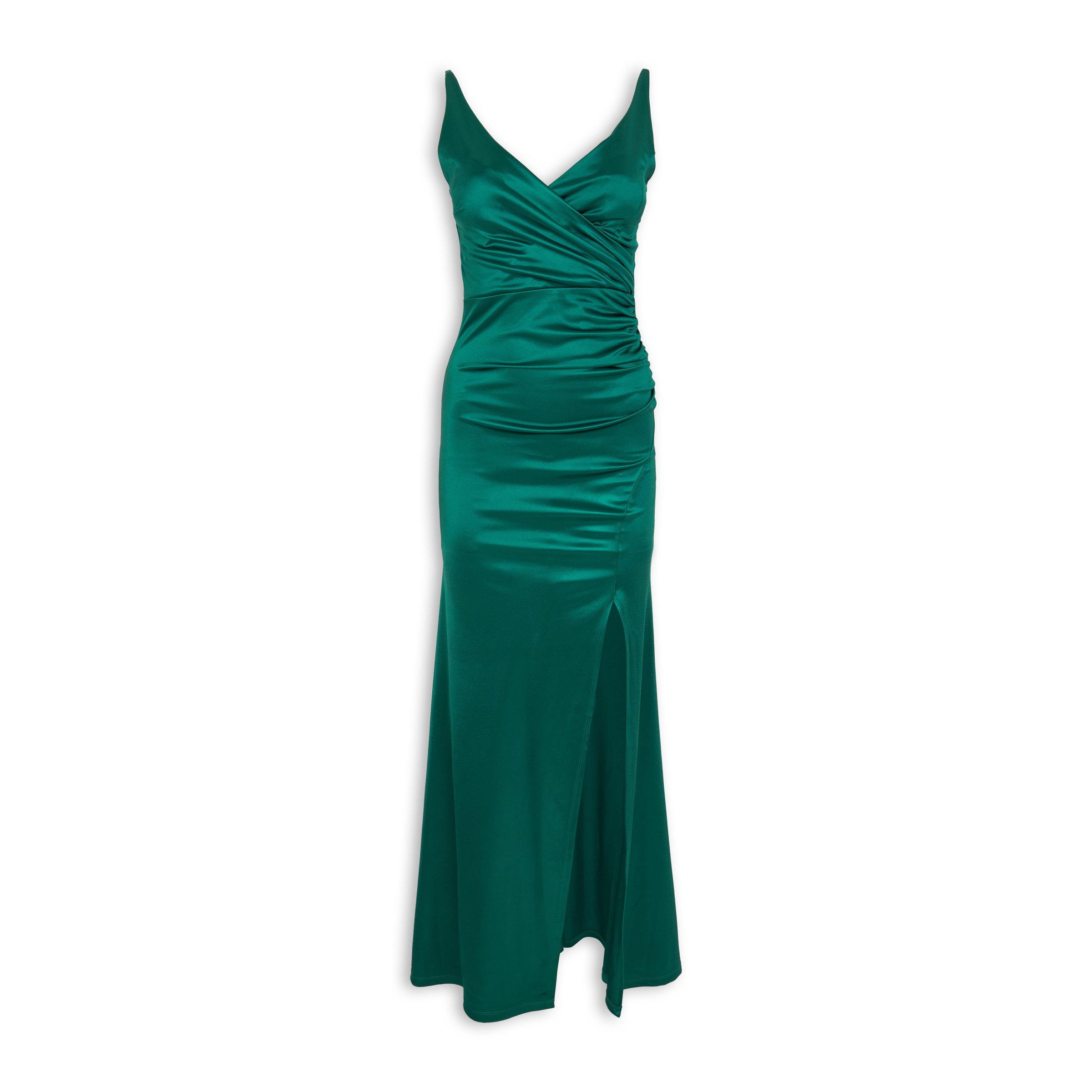 Emerald satin maxi dress hotsell