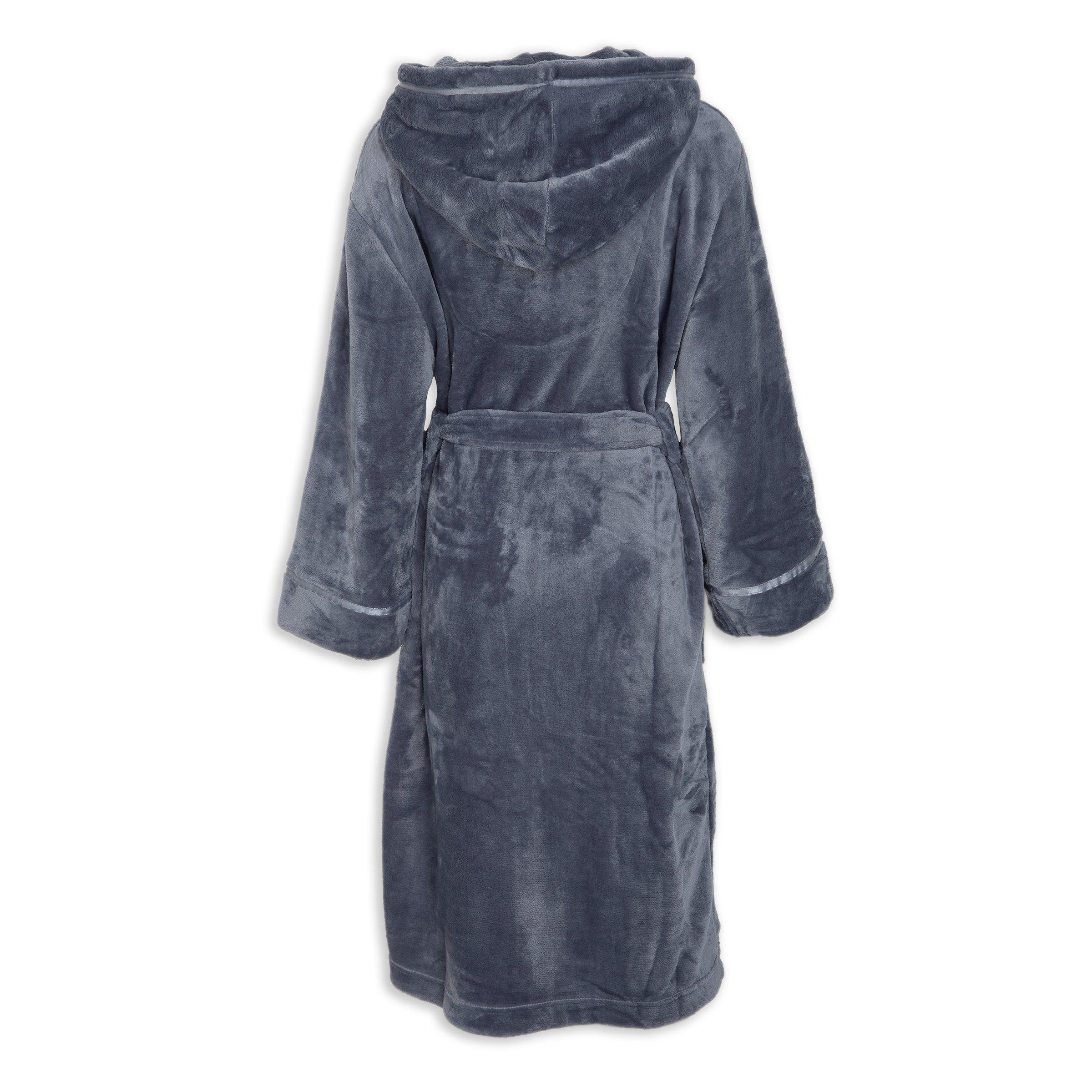 Grey Zip-through Plush Gown (3195280) | Intrigue
