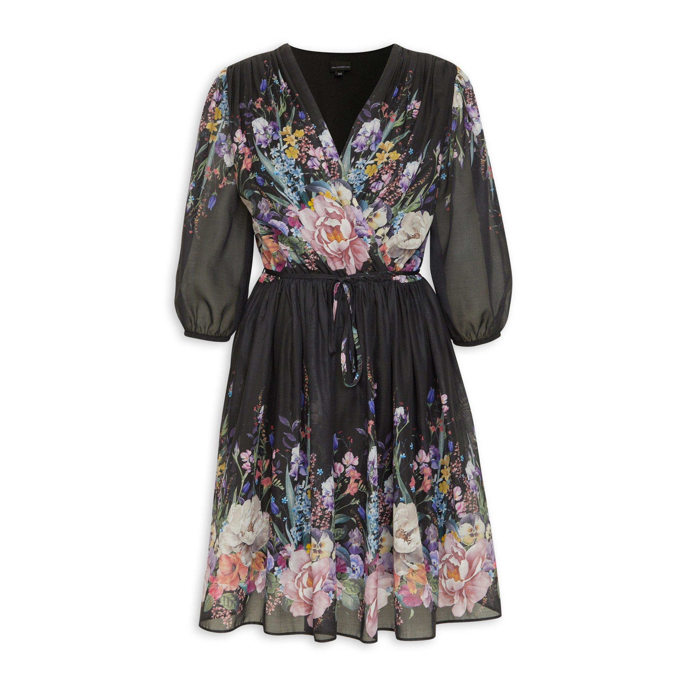 truworths south africa ladies dresses Black Floral Print Dress (3196318) Classification1_E20