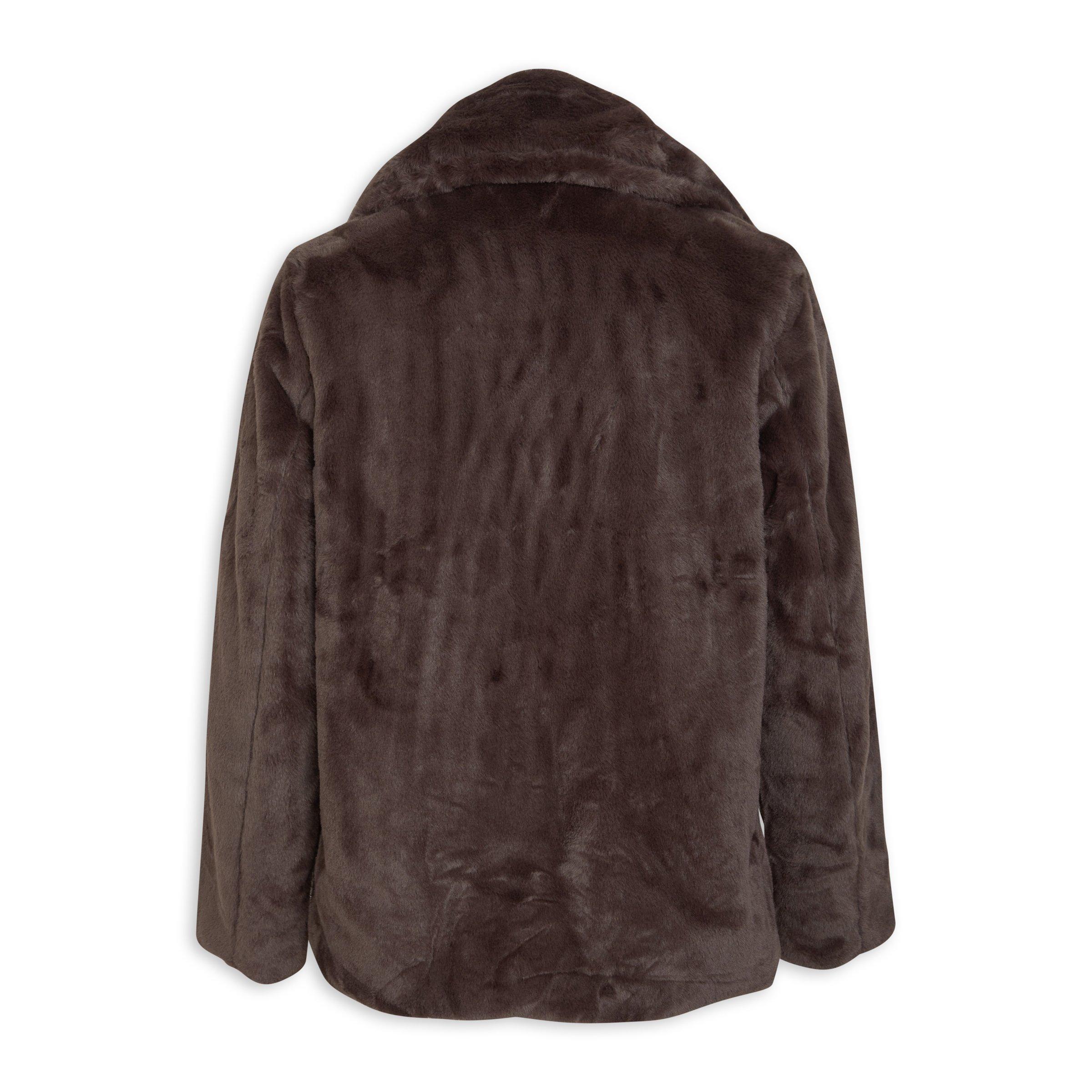 Brown Faux Fur Jacket (3196541) | Identity